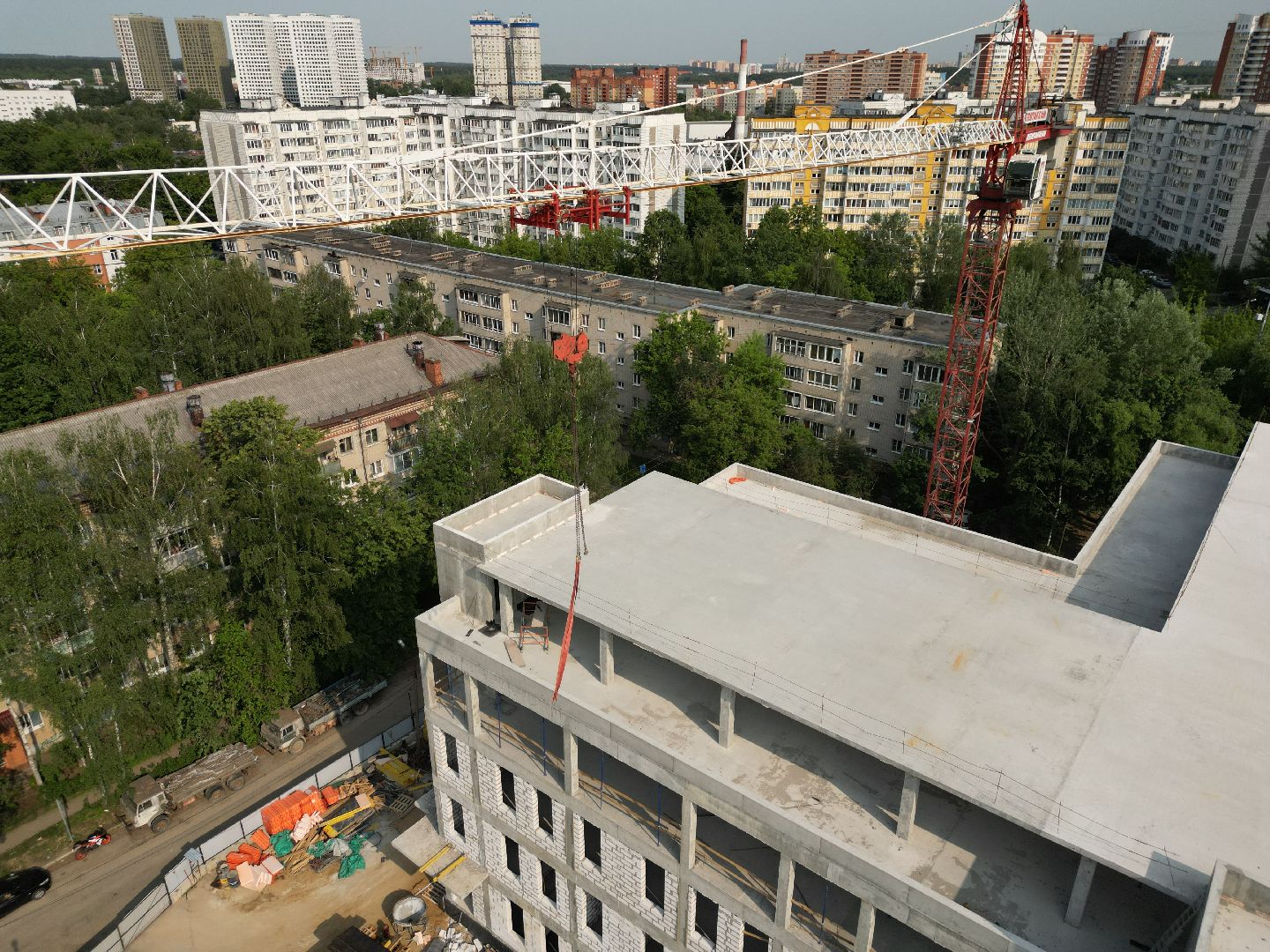 видео с коптера, детская поликлиника в пушкино, медицина в пушкино,