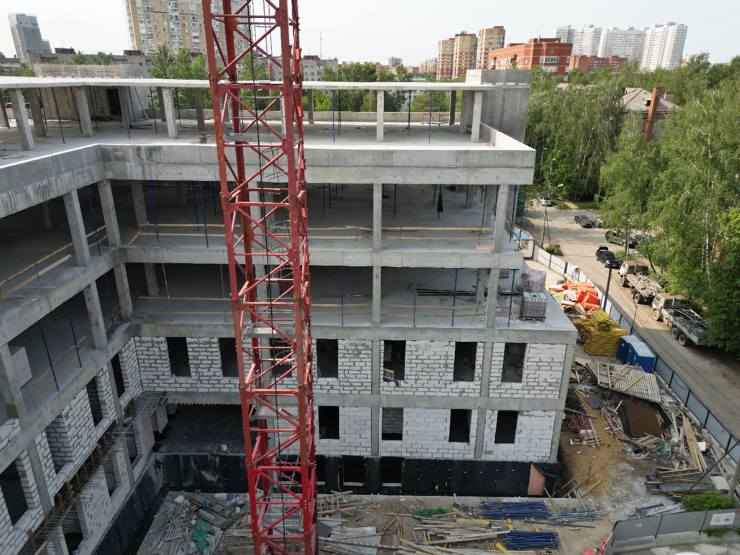 видео с коптера, детская поликлиника в пушкино, медицина в пушкино,