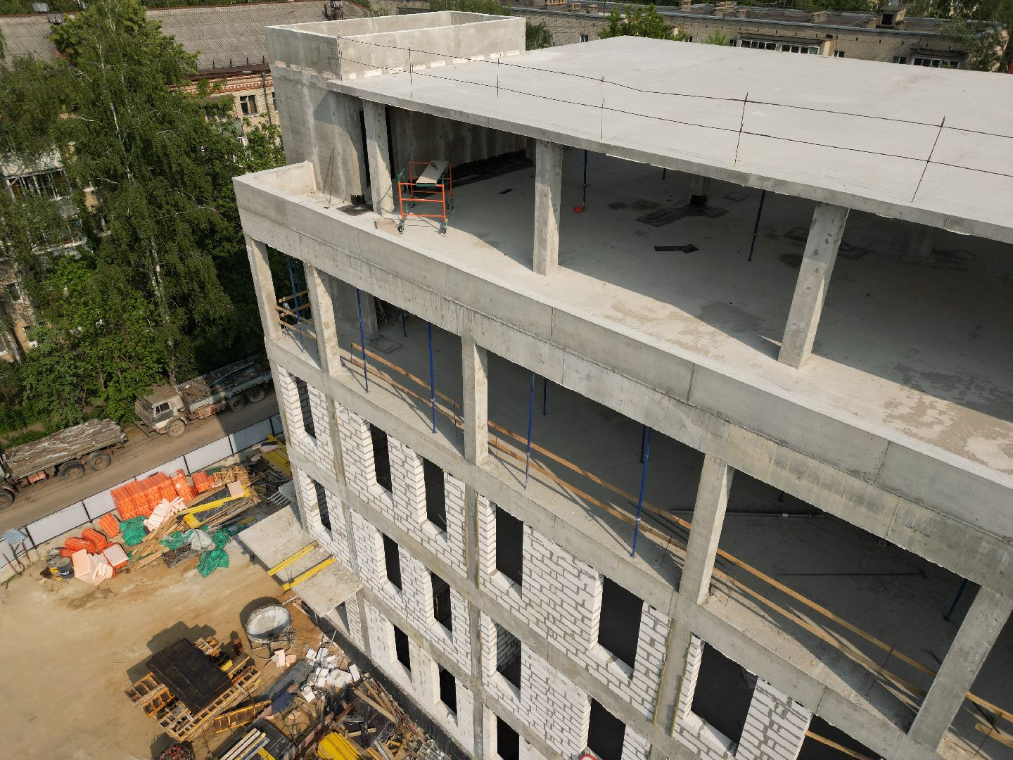 видео с коптера, детская поликлиника в пушкино, медицина в пушкино,