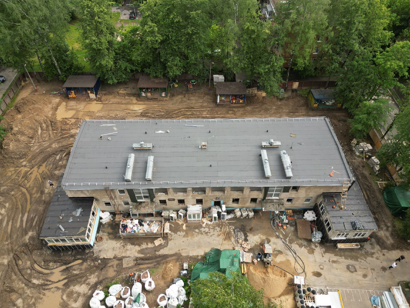 видео с коптера, детский сад Родничок, детский сад в долгопрудном,