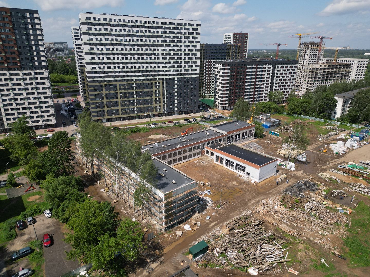 видео с коптера, школа 7 в долгопрудном, ремонт школы 7 долгопрудный,