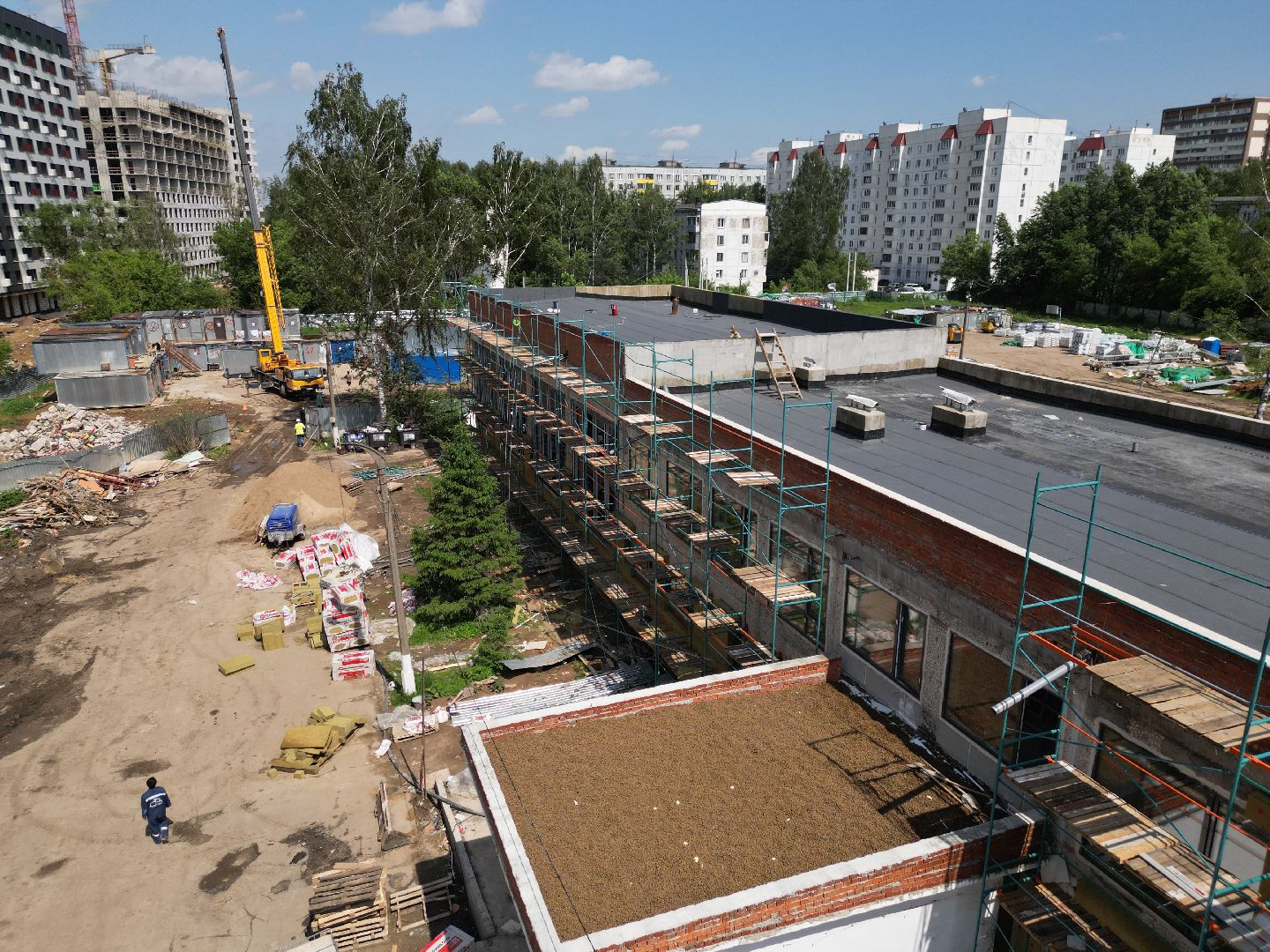 видео с коптера, школа 7 в долгопрудном, ремонт школы 7 долгопрудный,