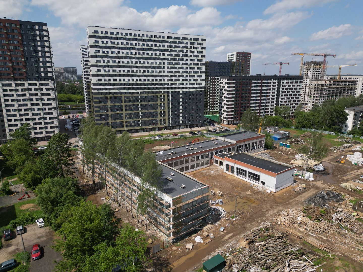 видео с коптера, школа 7 в долгопрудном, ремонт школы 7 долгопрудный,