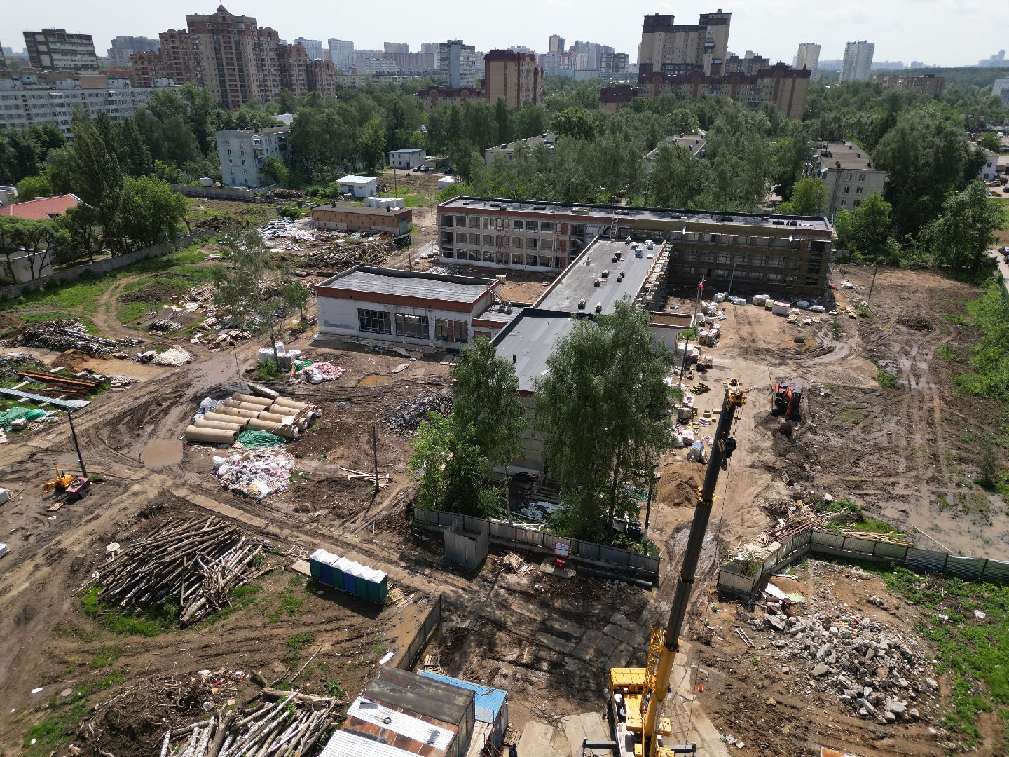 видео с коптера, школа 7 в долгопрудном, ремонт школы 7 долгопрудный,