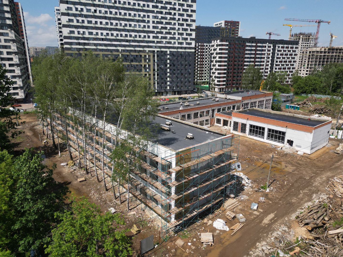 видео с коптера, школа 7 в долгопрудном, ремонт школы 7 долгопрудный,