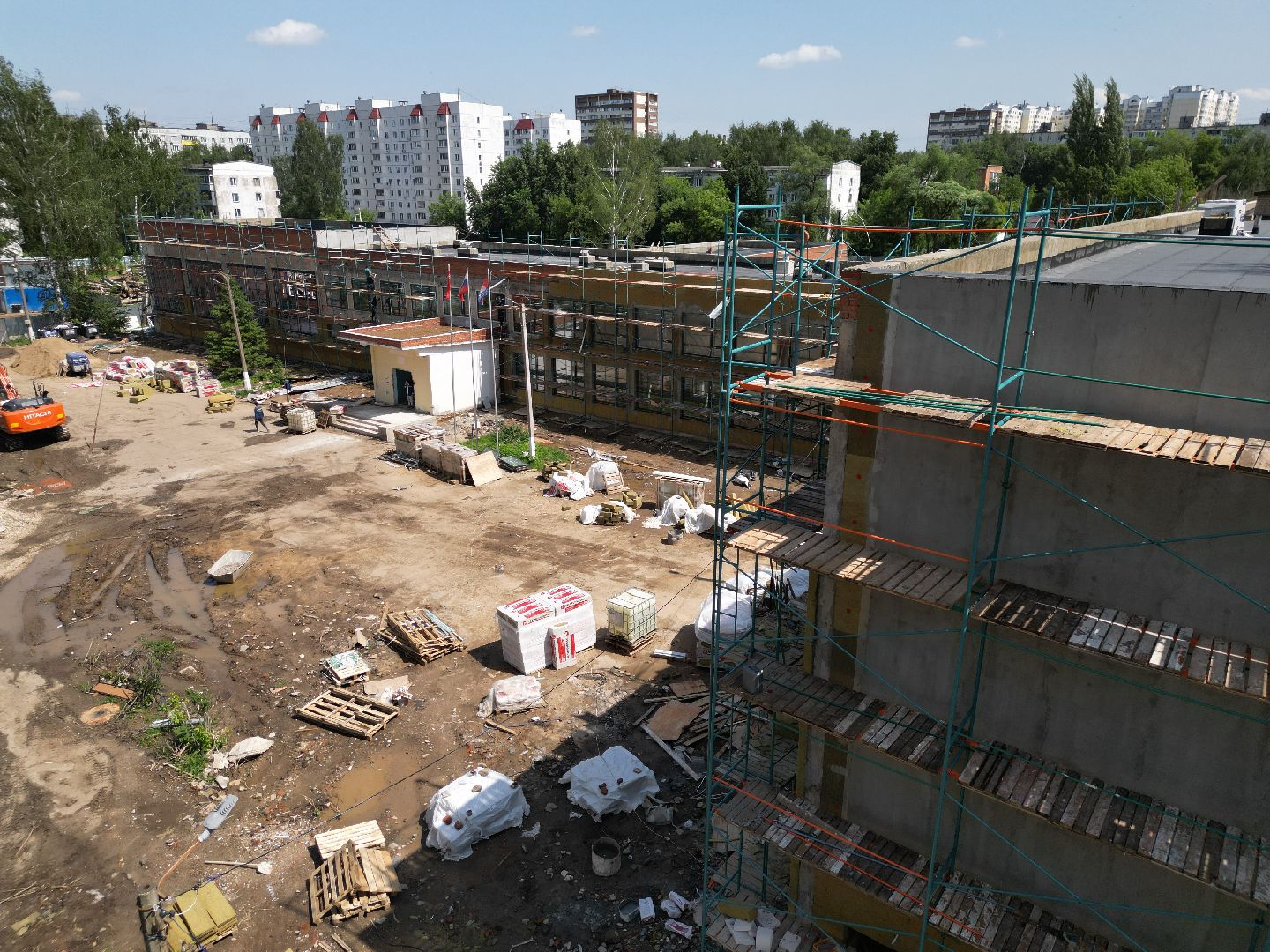 видео с коптера, школа 7 в долгопрудном, ремонт школы 7 долгопрудный,