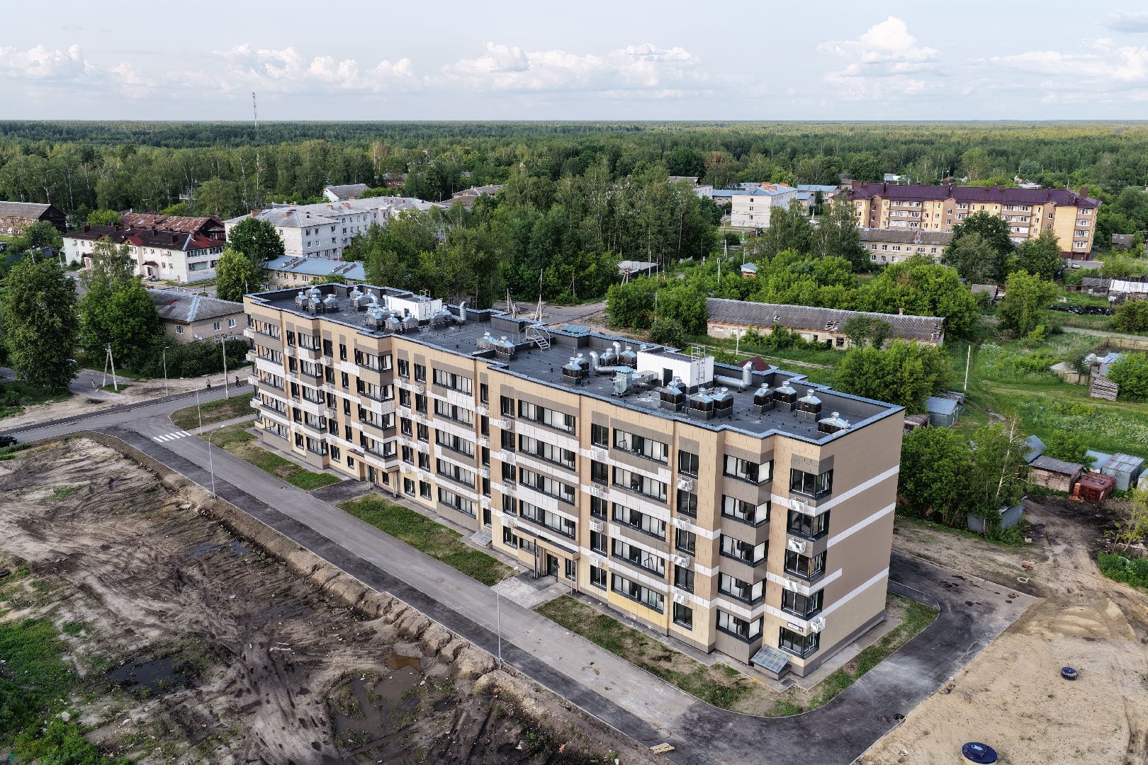 видео с коптера, переселение из аварийного жилья, дом для переселенцев в шатуре,
