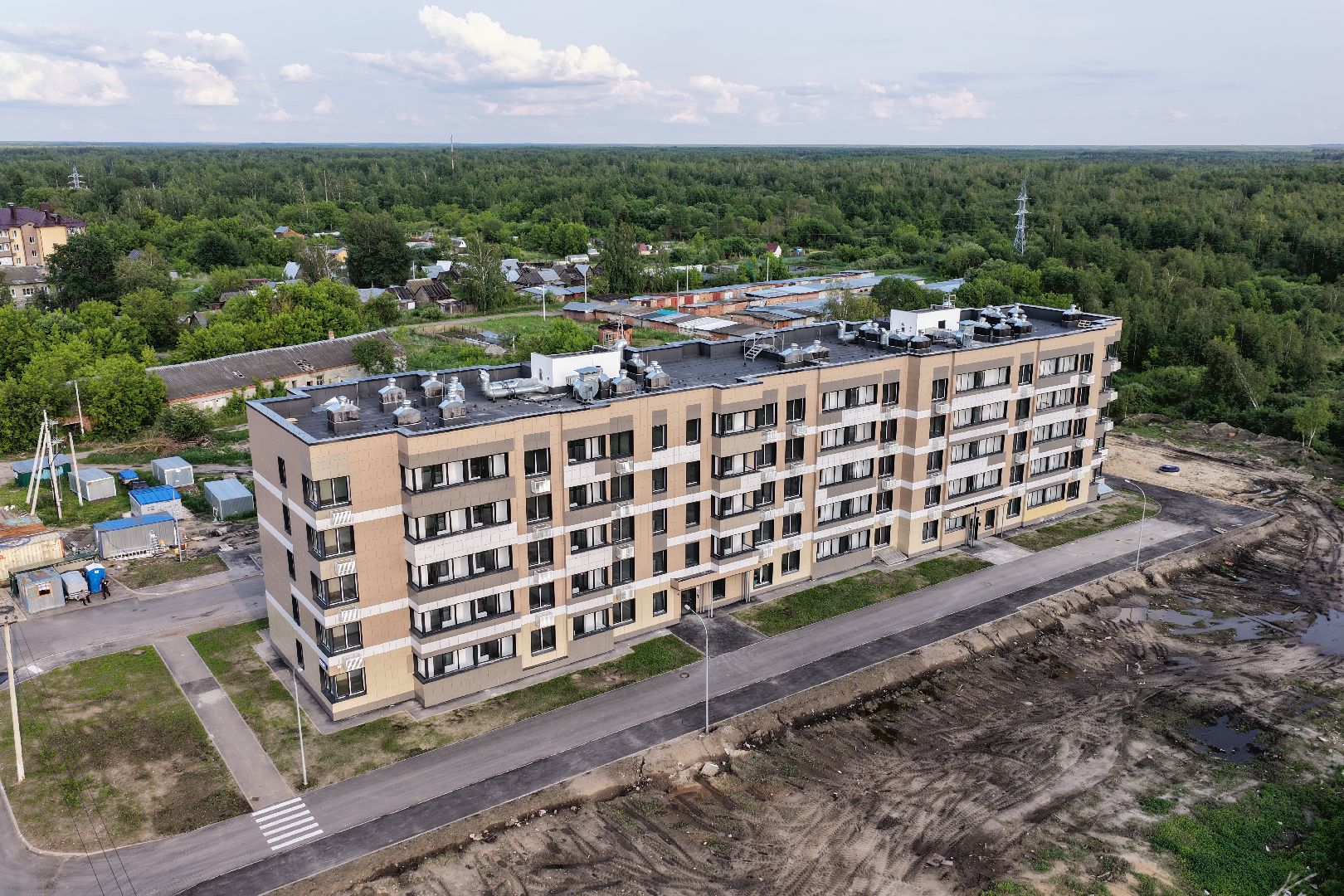 видео с коптера, переселение из аварийного жилья, дом для переселенцев в шатуре,