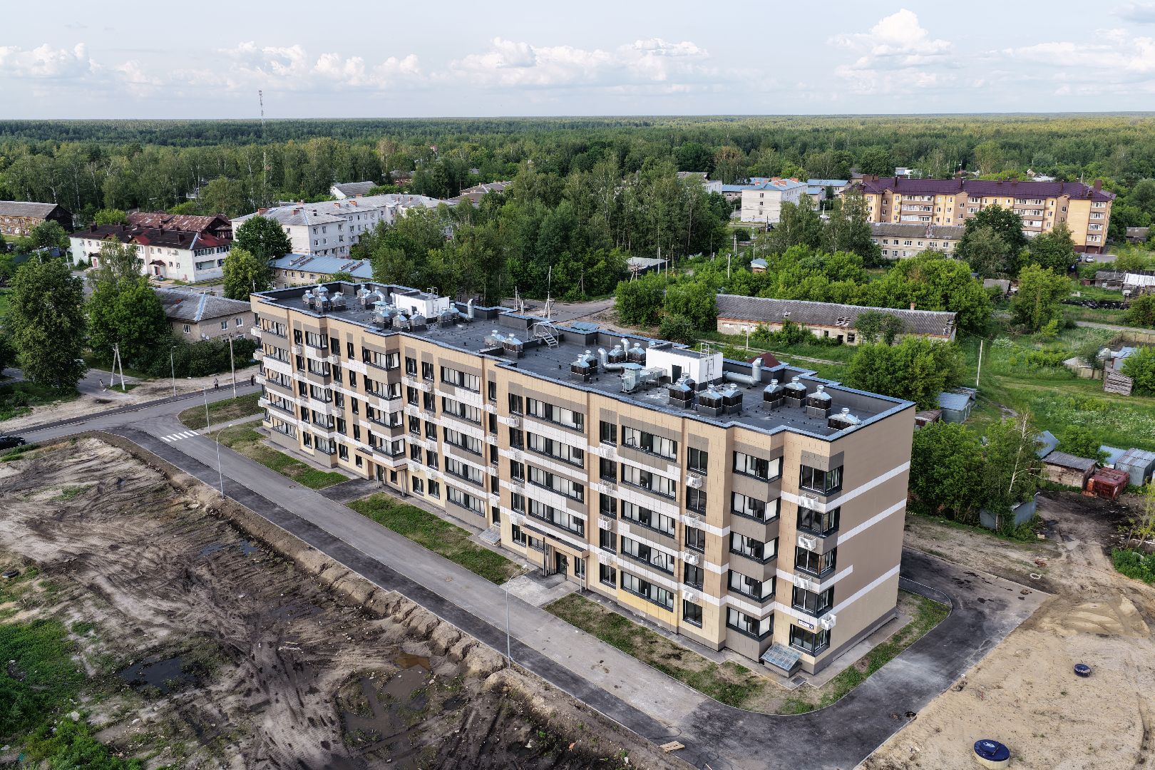видео с коптера, переселение из аварийного жилья, дом для переселенцев в шатуре,