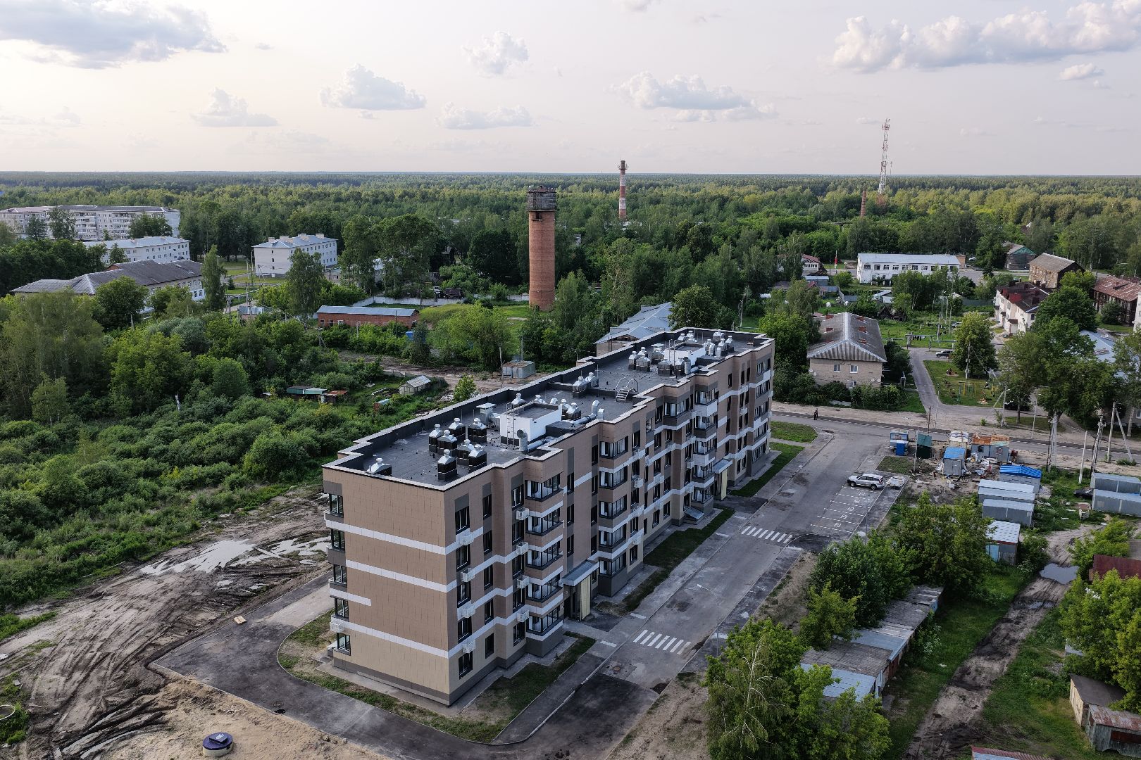 видео с коптера, переселение из аварийного жилья, дом для переселенцев в шатуре,