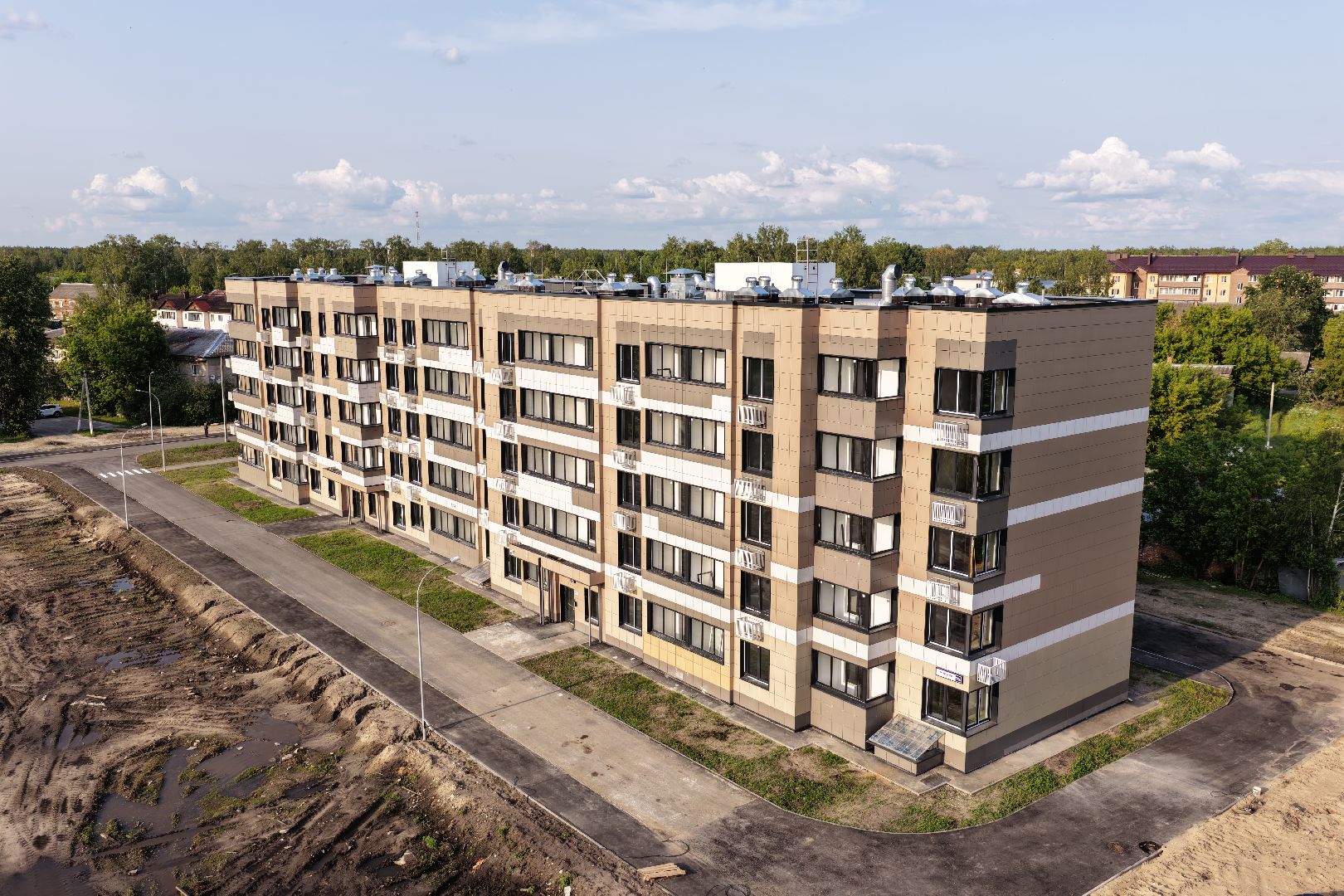 видео с коптера, переселение из аварийного жилья, дом для переселенцев в шатуре,