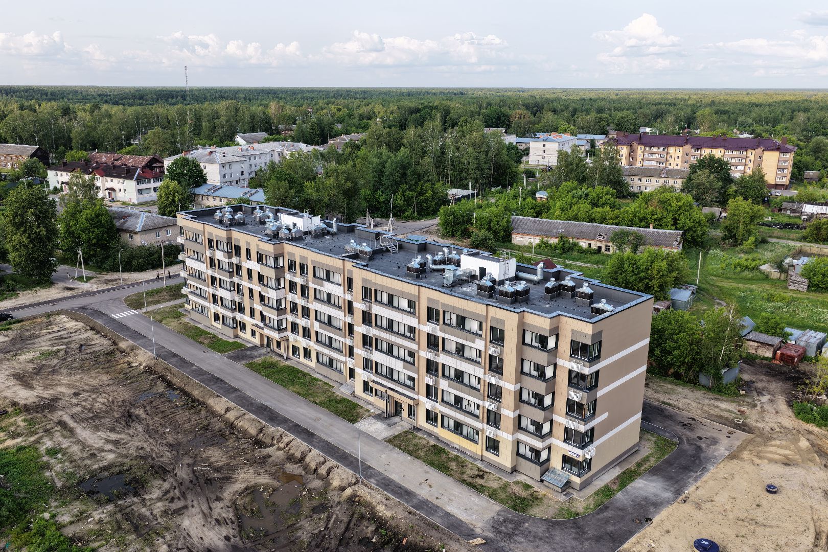 видео с коптера, переселение из аварийного жилья, дом для переселенцев в шатуре,