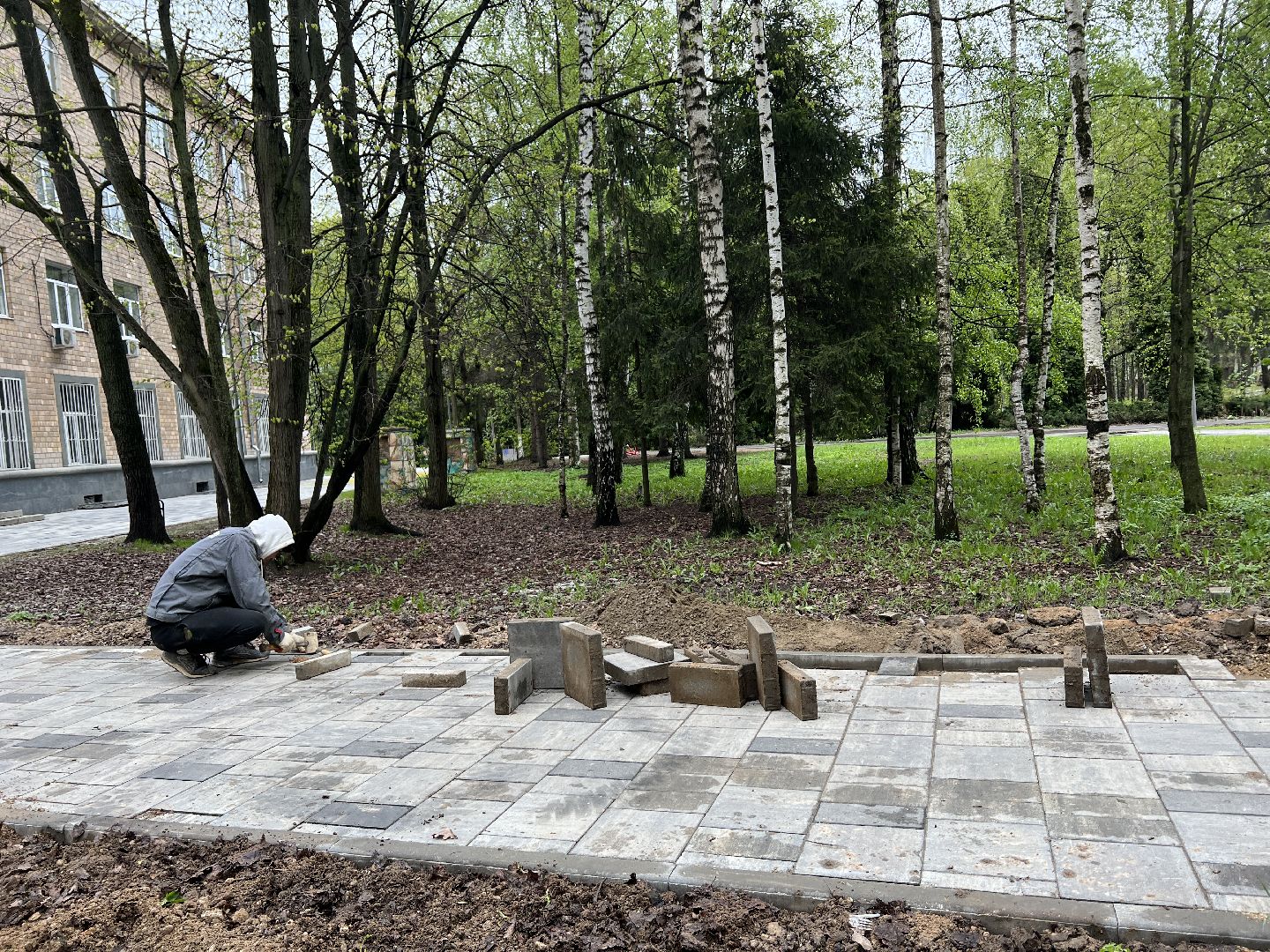 Химки, парк Толстого, благоустройство, замена плитки, городская среда