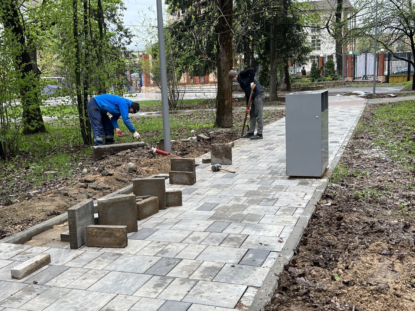 Химки, парк Толстого, благоустройство, замена плитки, городская среда