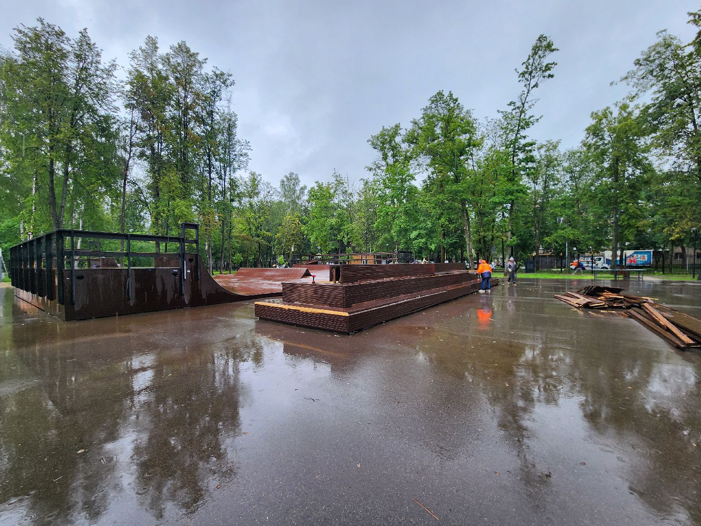 Центральный парк Пушкино , Благоустройство , скейт площадка,