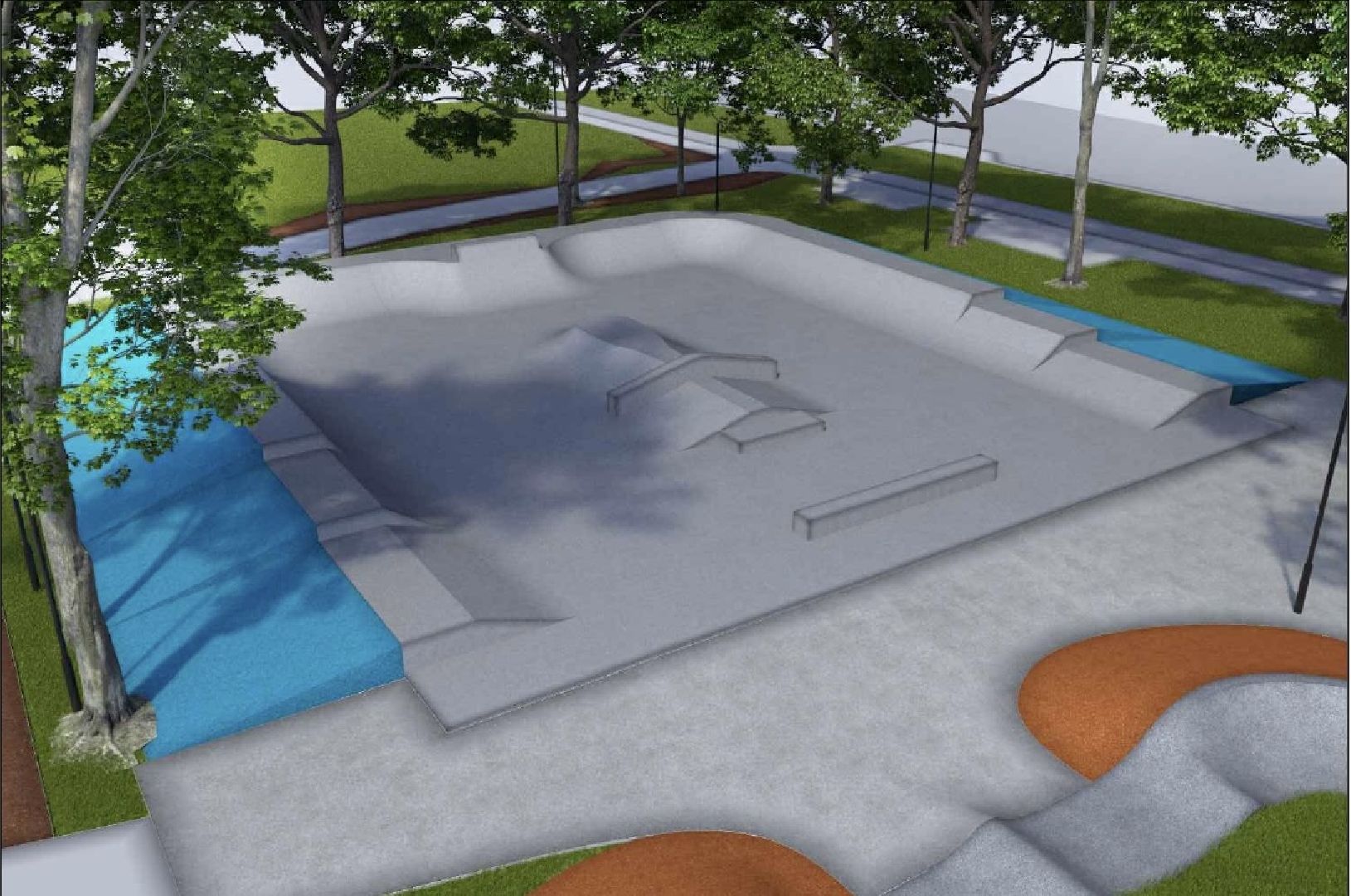 Центральный парк Пушкино , Благоустройство , скейт площадка,