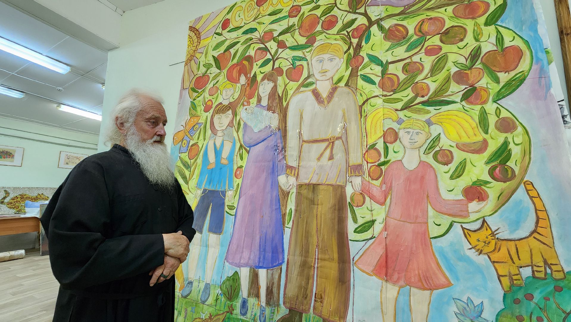 Мозаика , школа мозаики, Лобня, Парк,Мозаичное панно Семья