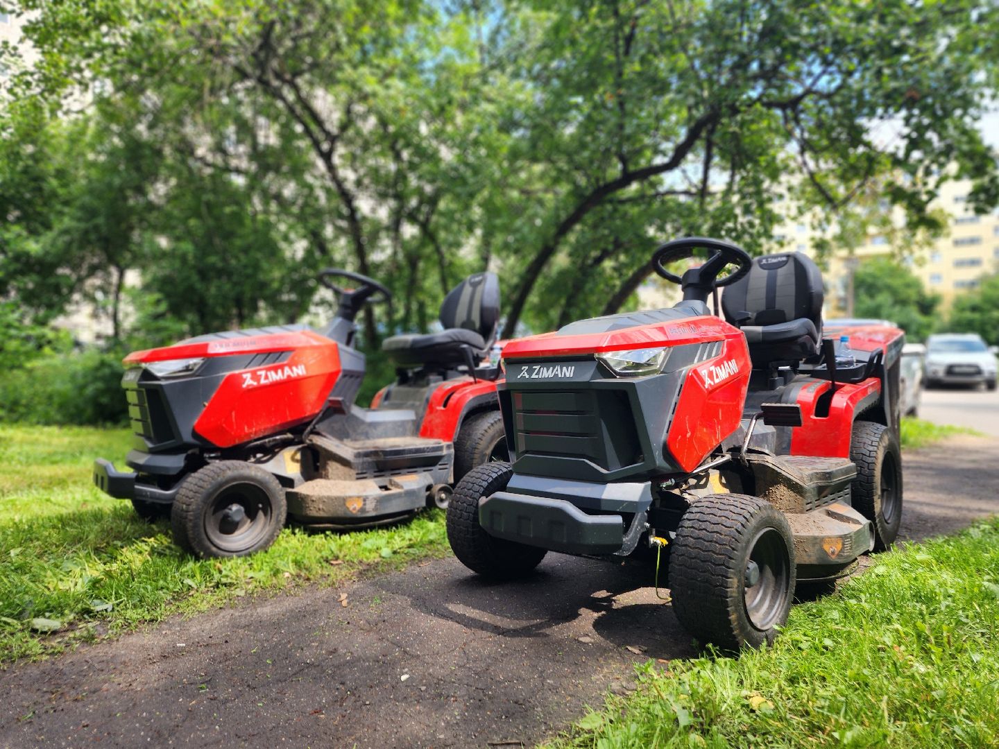 фрязино, покос травы, новая техника, тракторы,