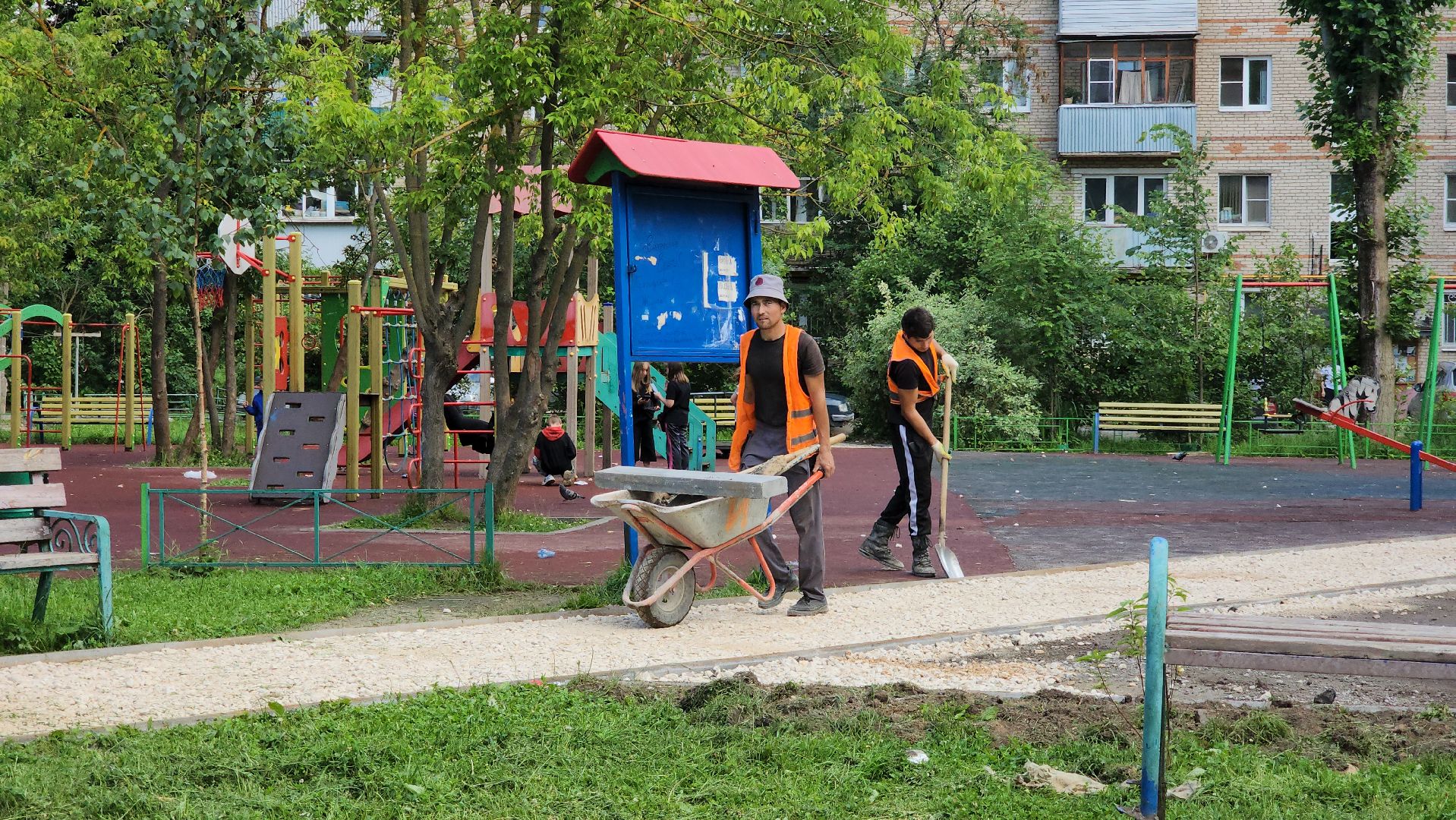 подготовительные работы, Подготовка к асфальтированию , благоустройство 2025, Лобня,