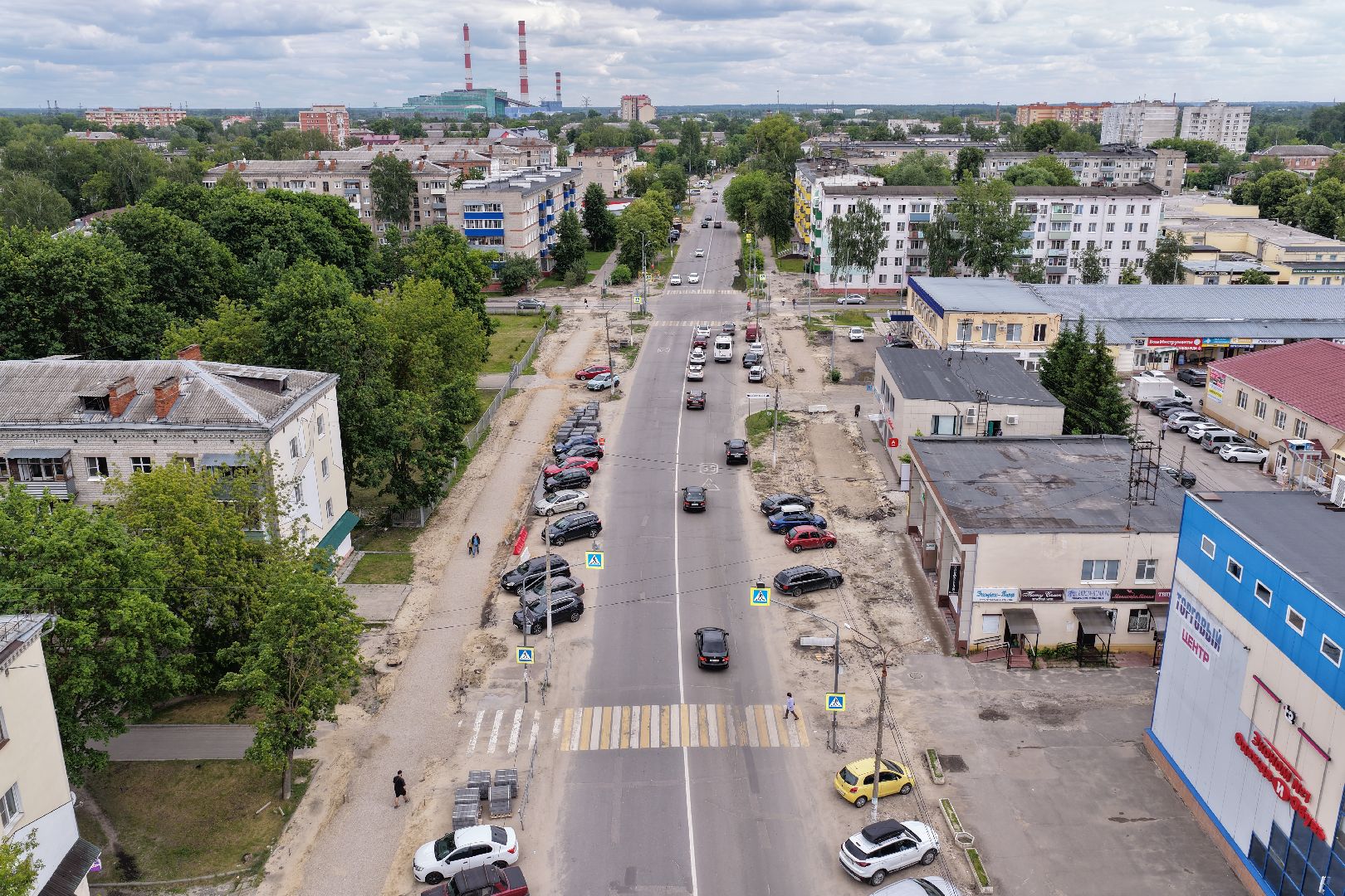 видео с коптера, капремонт проспекта Ильича, дороги в шатуре,