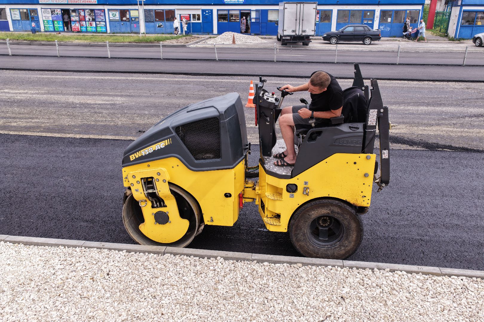 видео с коптера, капремонт проспекта Ильича, дороги в шатуре,