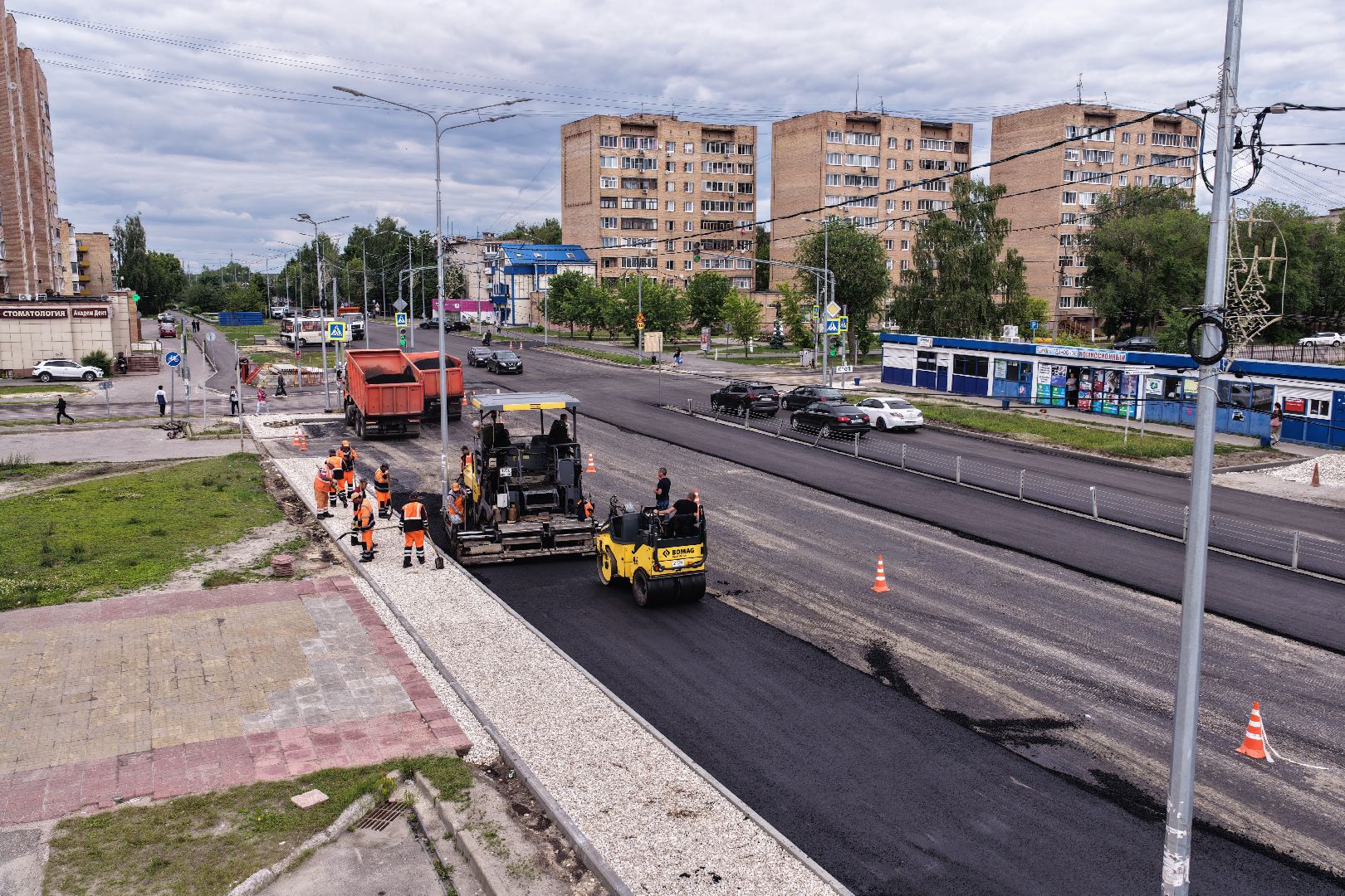 видео с коптера, капремонт проспекта Ильича, дороги в шатуре,
