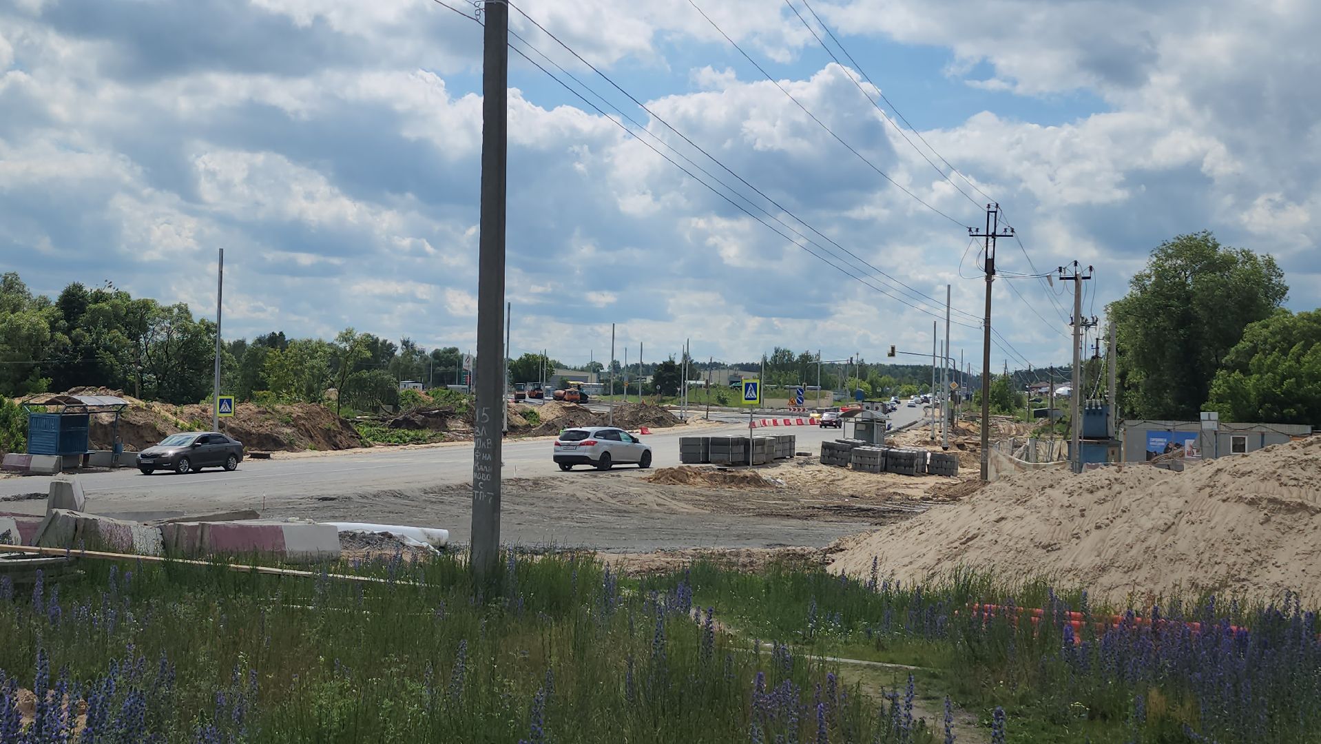 трасса серпухов-протвино, деревня калиново, строительство дороги, расширение трассы, шумозащитные экраны,