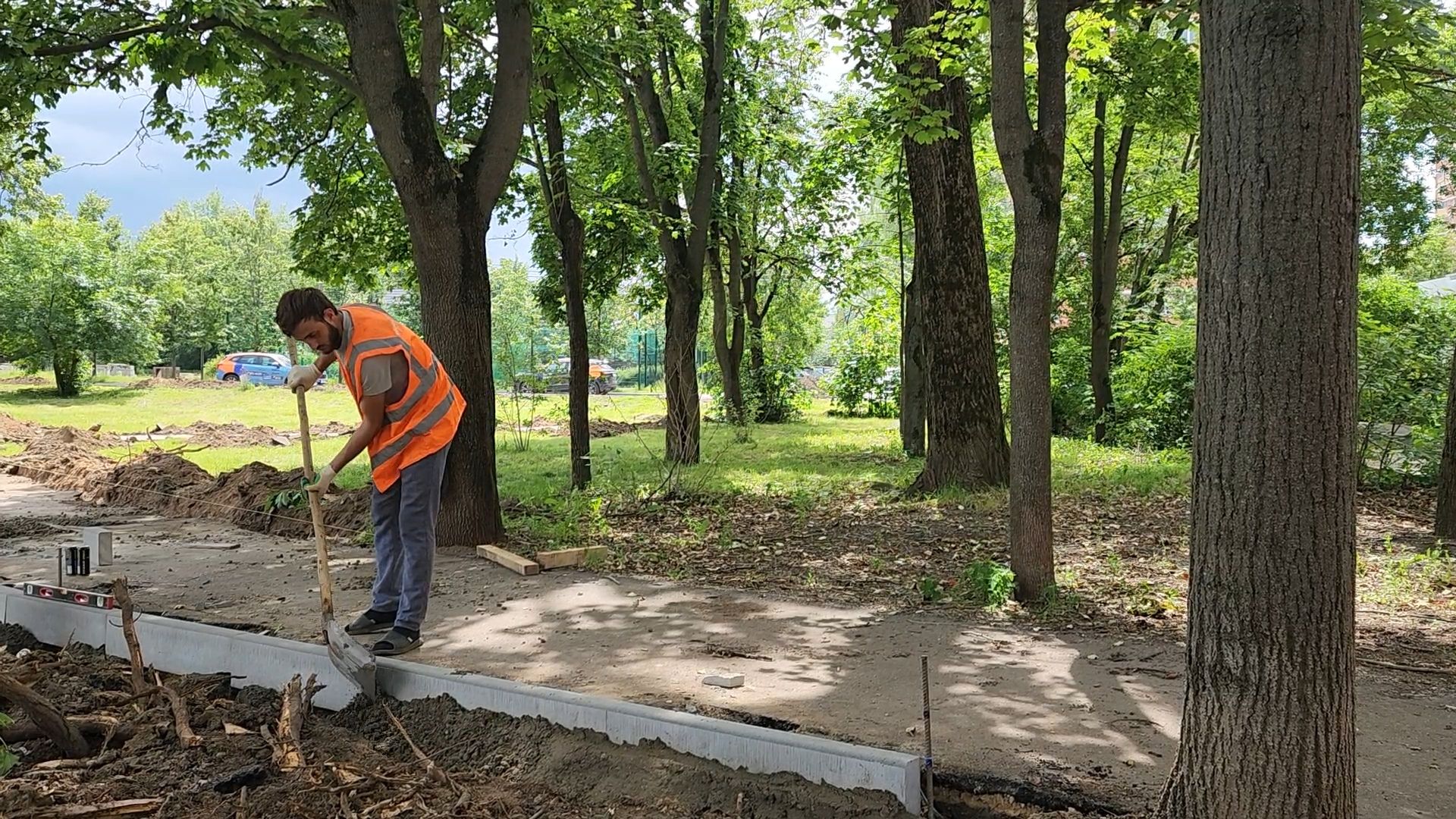 благоустройство, пушкинский городской округ, ивантеевка, благоустройство двора, бордюр, парковка,