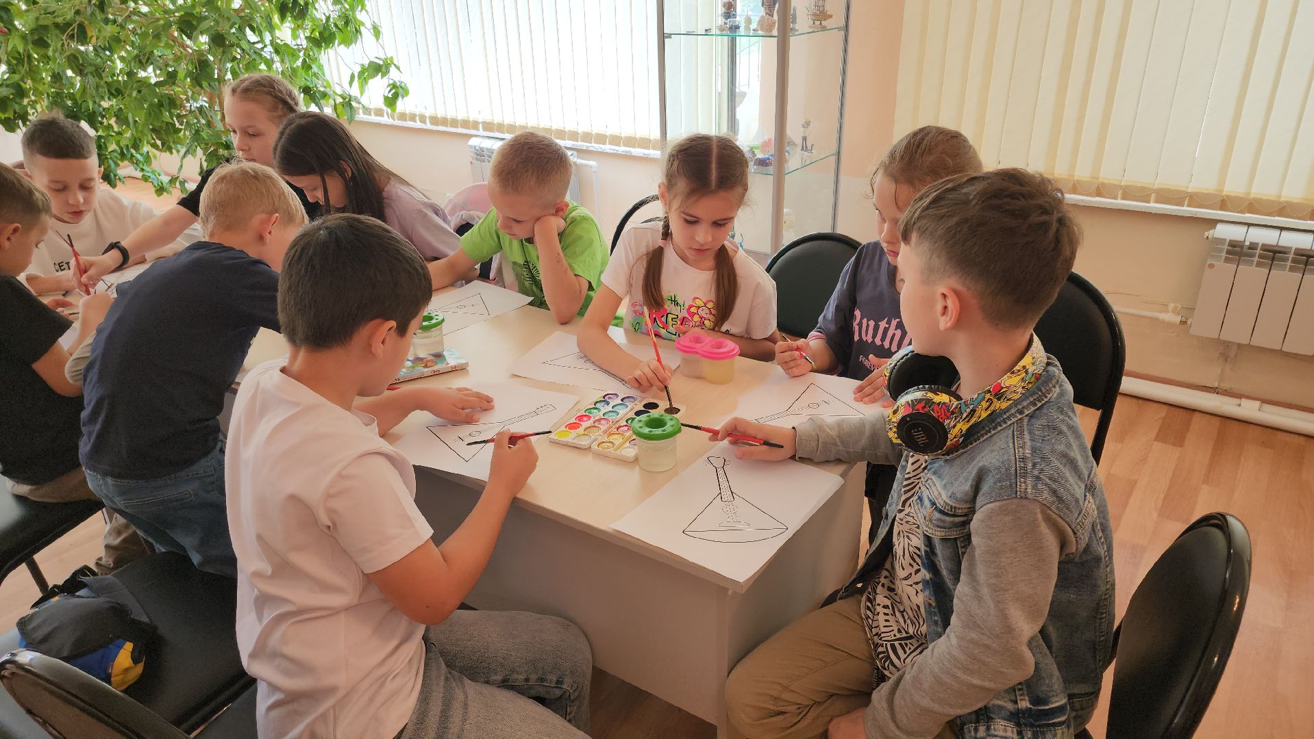 кашира, дети, лагерь, библиотека, балалайка, народные инструменты,