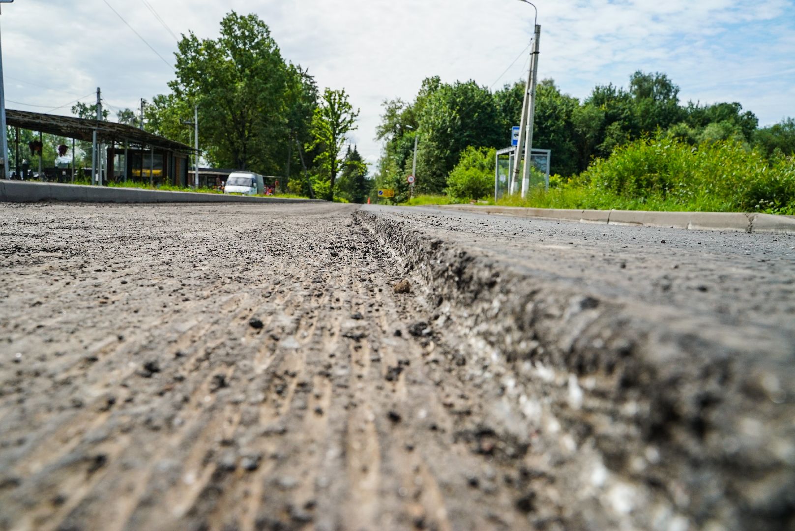 асфальт, укладка, дорога,