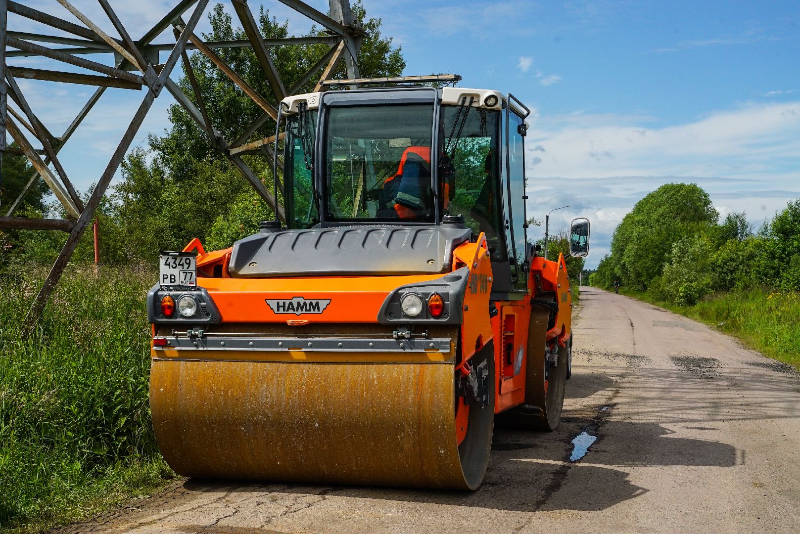 асфальт, укладка, дорога,