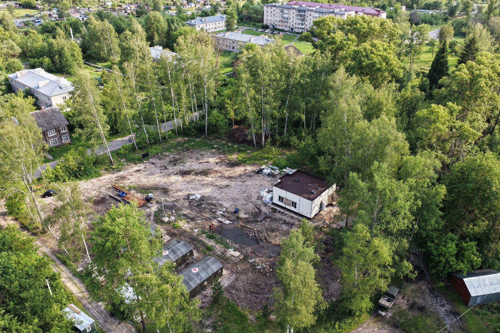 видео с коптера, Фельдшерский здравпункт в шатуре,