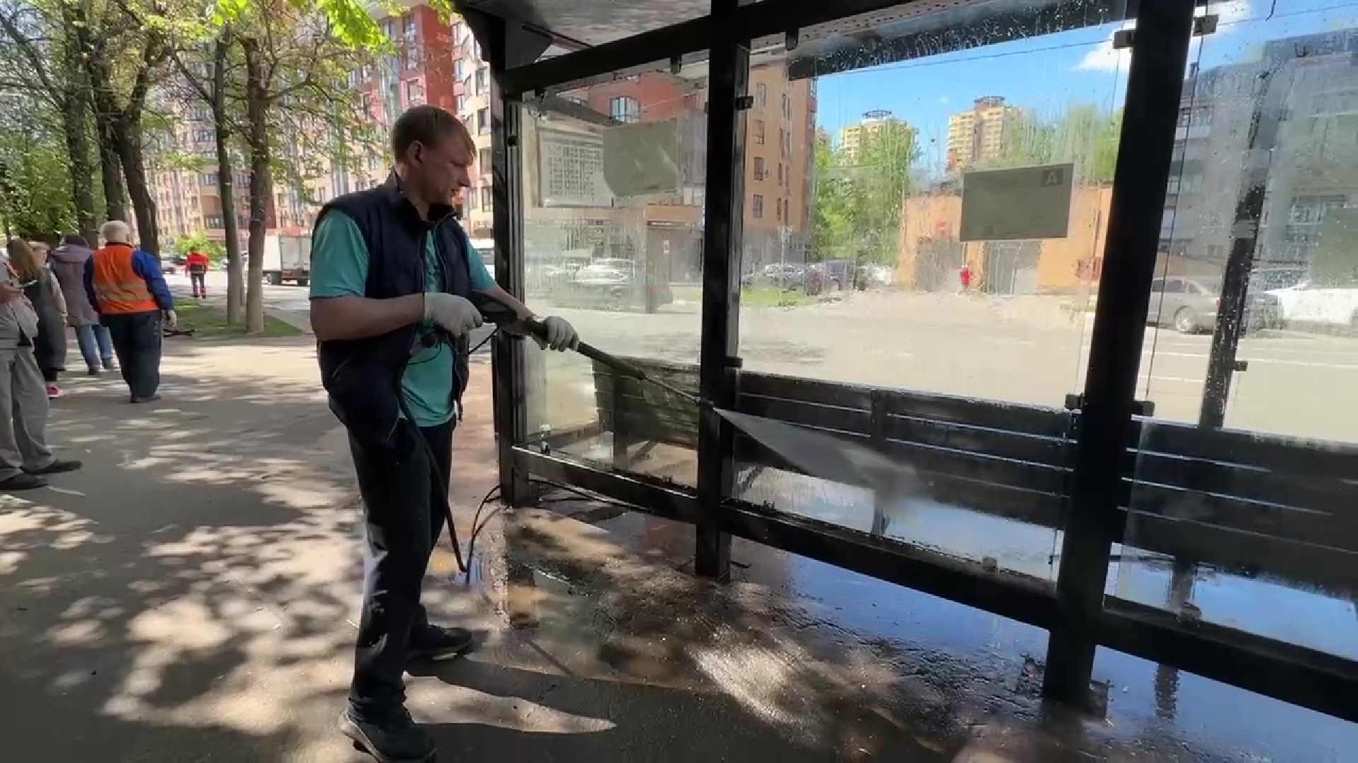 Реутов, остановки, благоустройство, мойка, вода