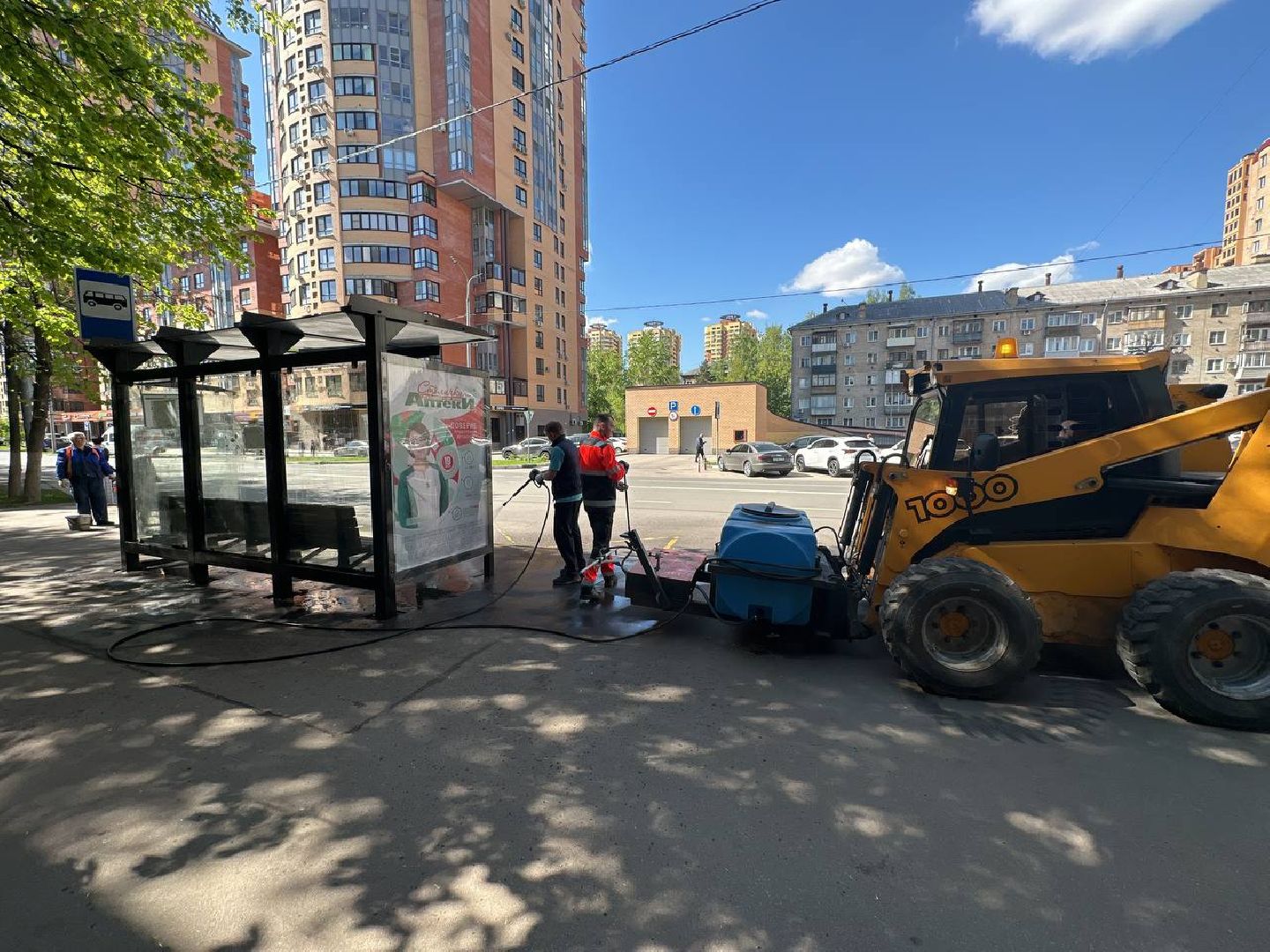 Реутов, остановки, благоустройство, мойка, вода