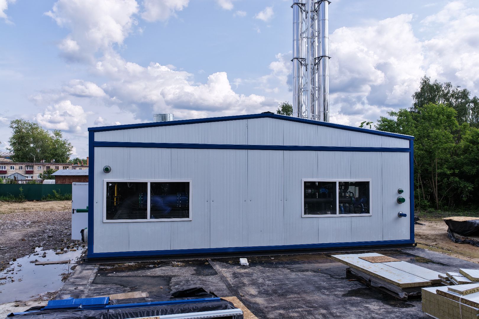 видео с коптера, котельная в шатуре,