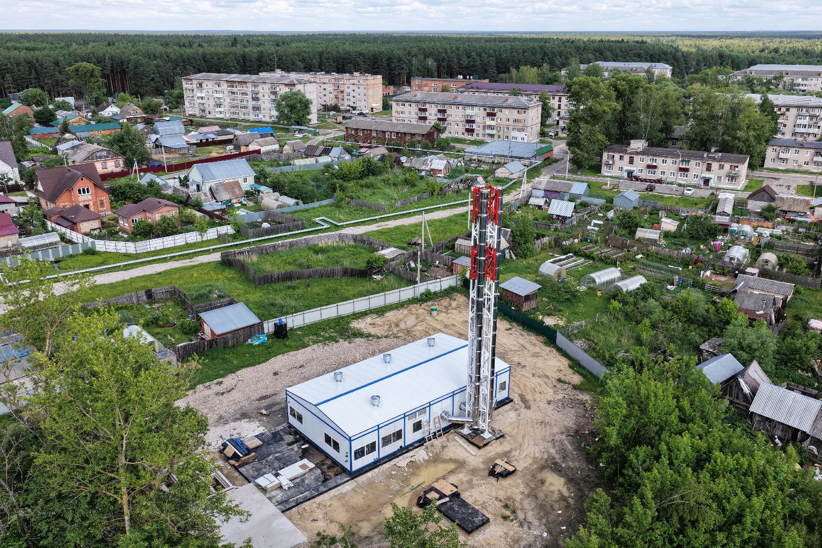 видео с коптера, котельная в шатуре,