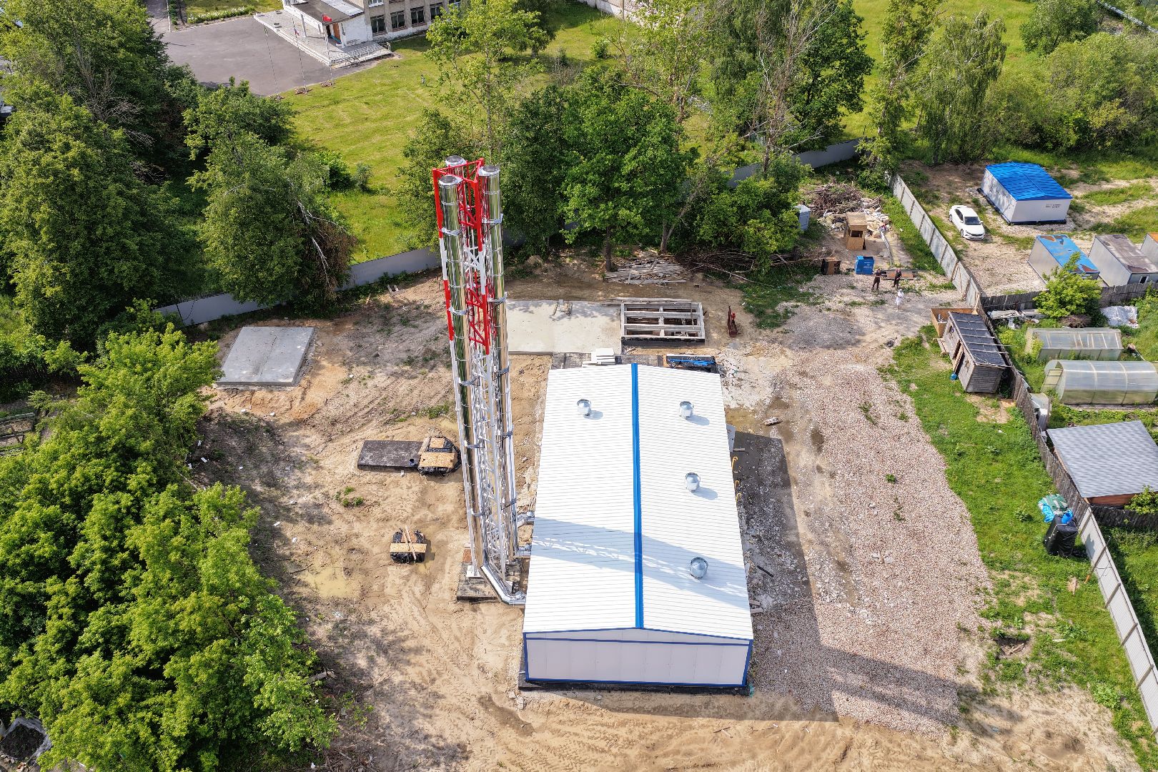 видео с коптера, котельная в шатуре,