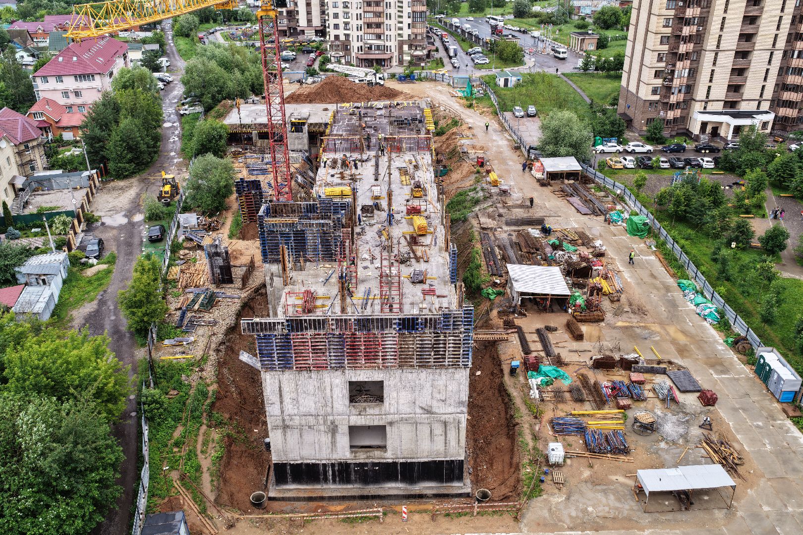 видео с коптера, поликлиника в одинцове, поликлиника в ЖК Гусарская баллада,