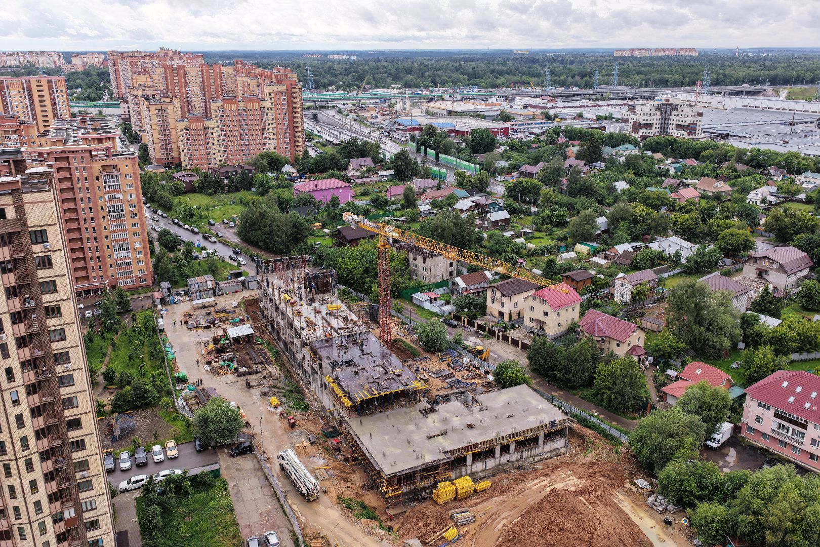 видео с коптера, поликлиника в одинцове, поликлиника в ЖК Гусарская баллада,