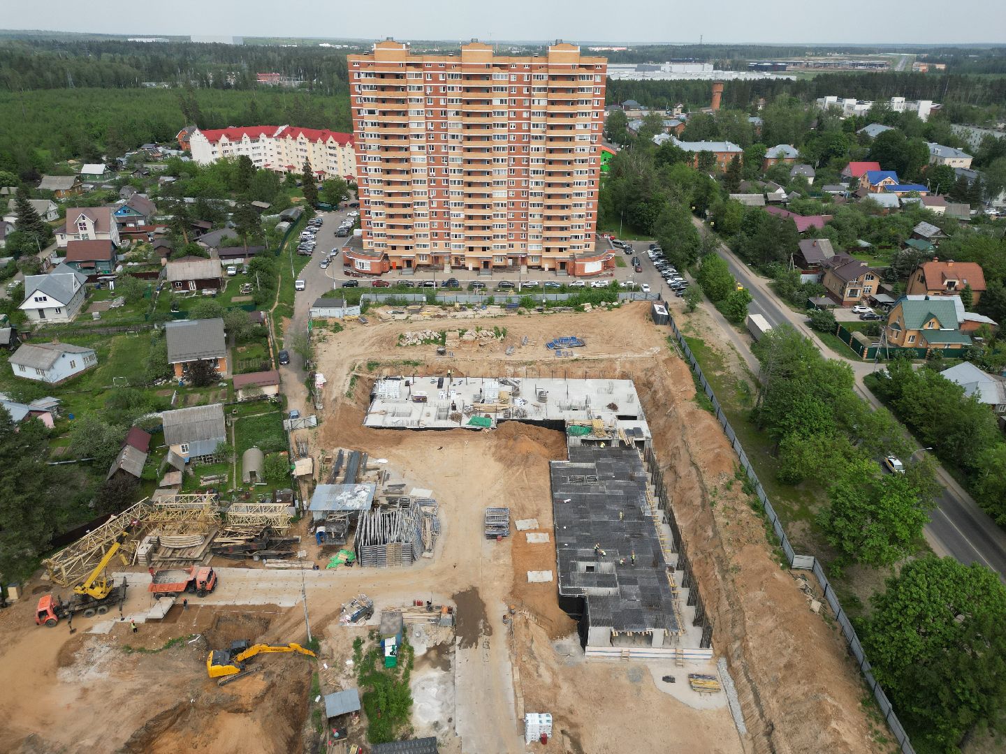 видео с коптера, дом в поварово, переселение из аварийного жилья,  дом для переселенцев солнечногорск,