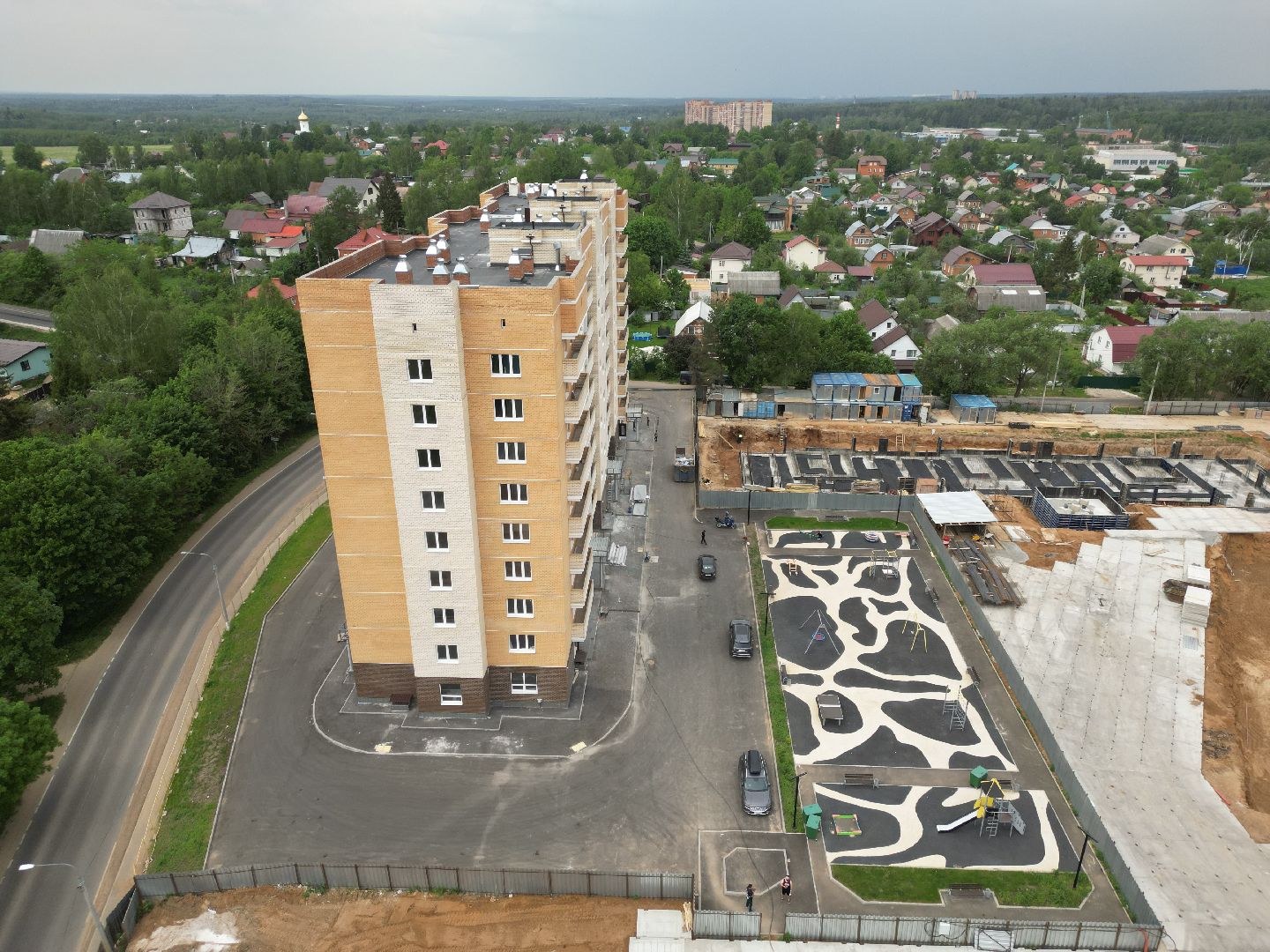 видео с коптера, дом для переселенцев солнечногорск, переселение из аварийного жилья,