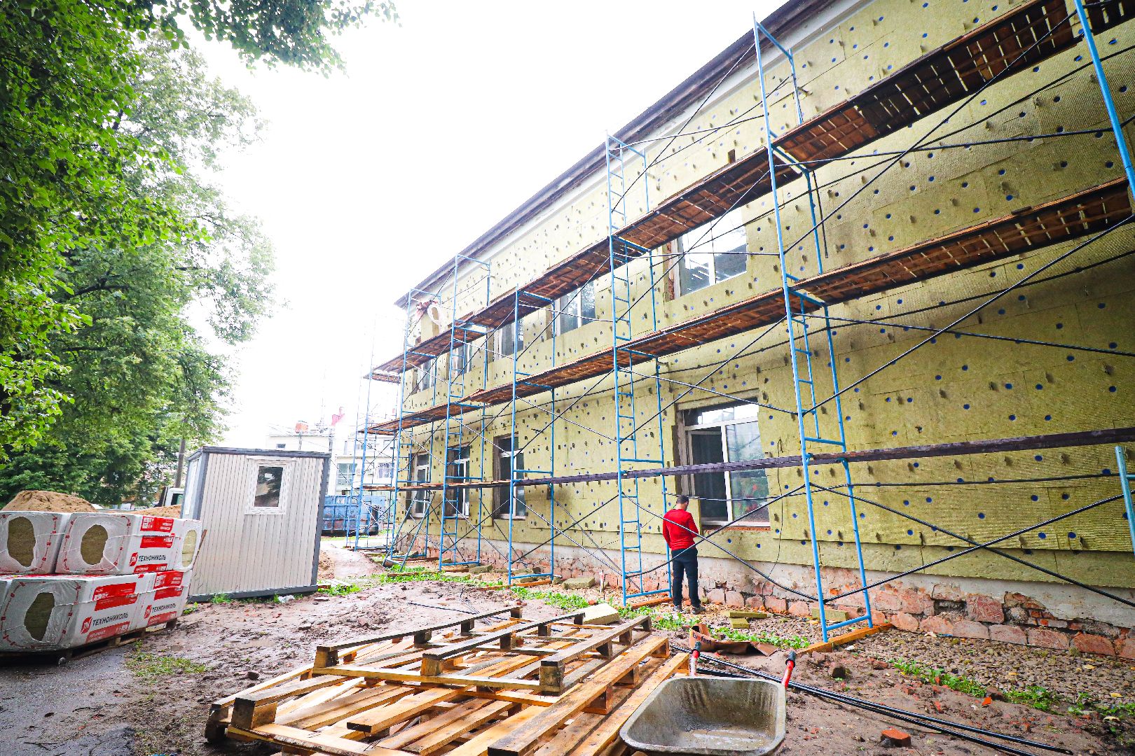 клин, строительство, ремонт школы,