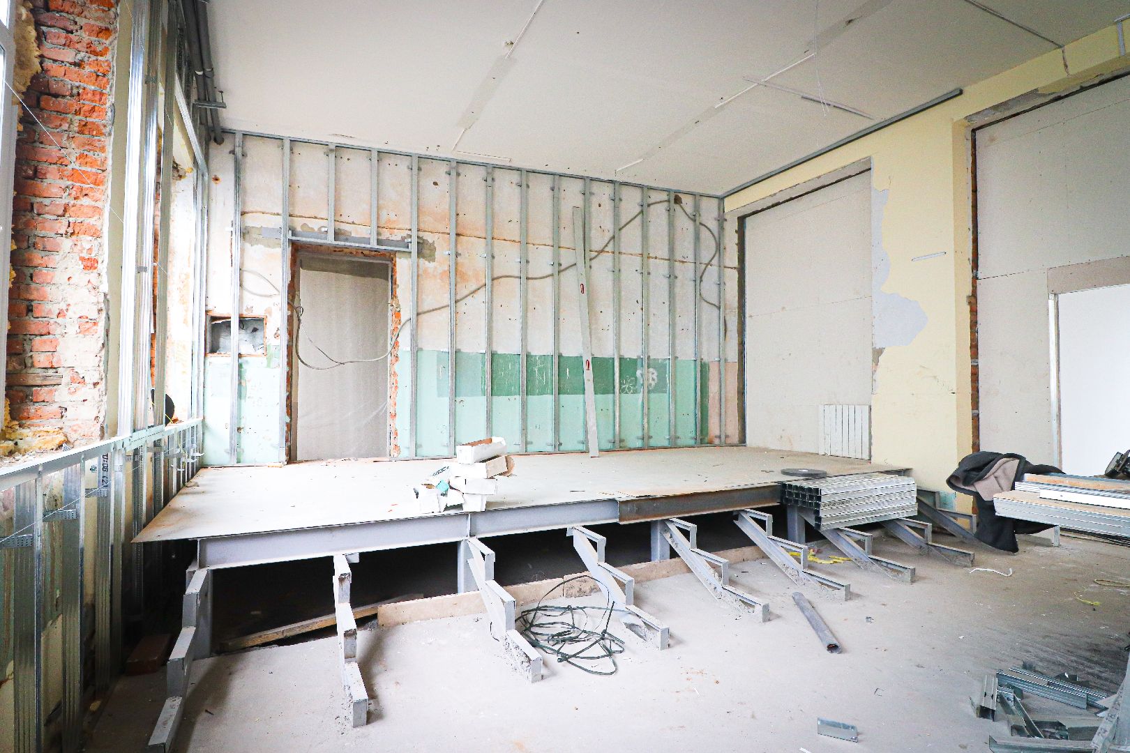 клин, строительство, ремонт школы,