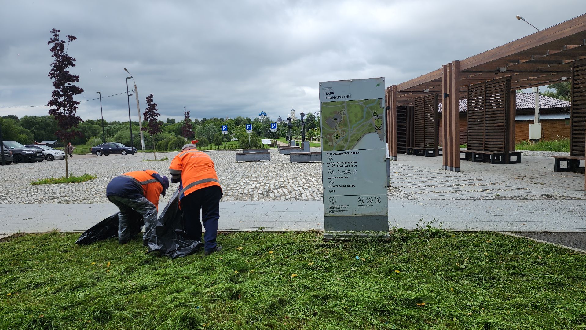 серпухов, подмосковье, уборка парка,