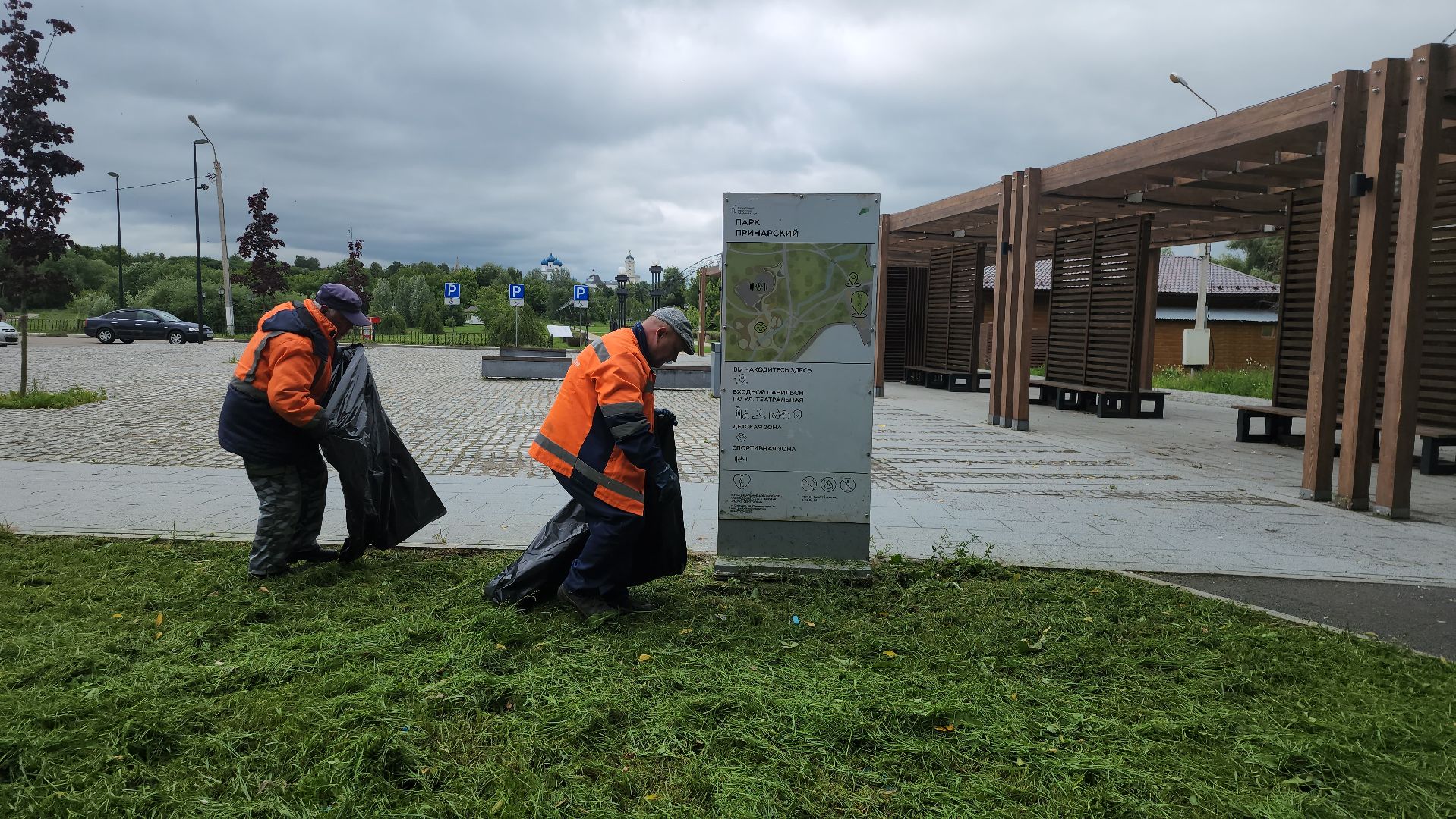 серпухов, подмосковье, уборка парка,
