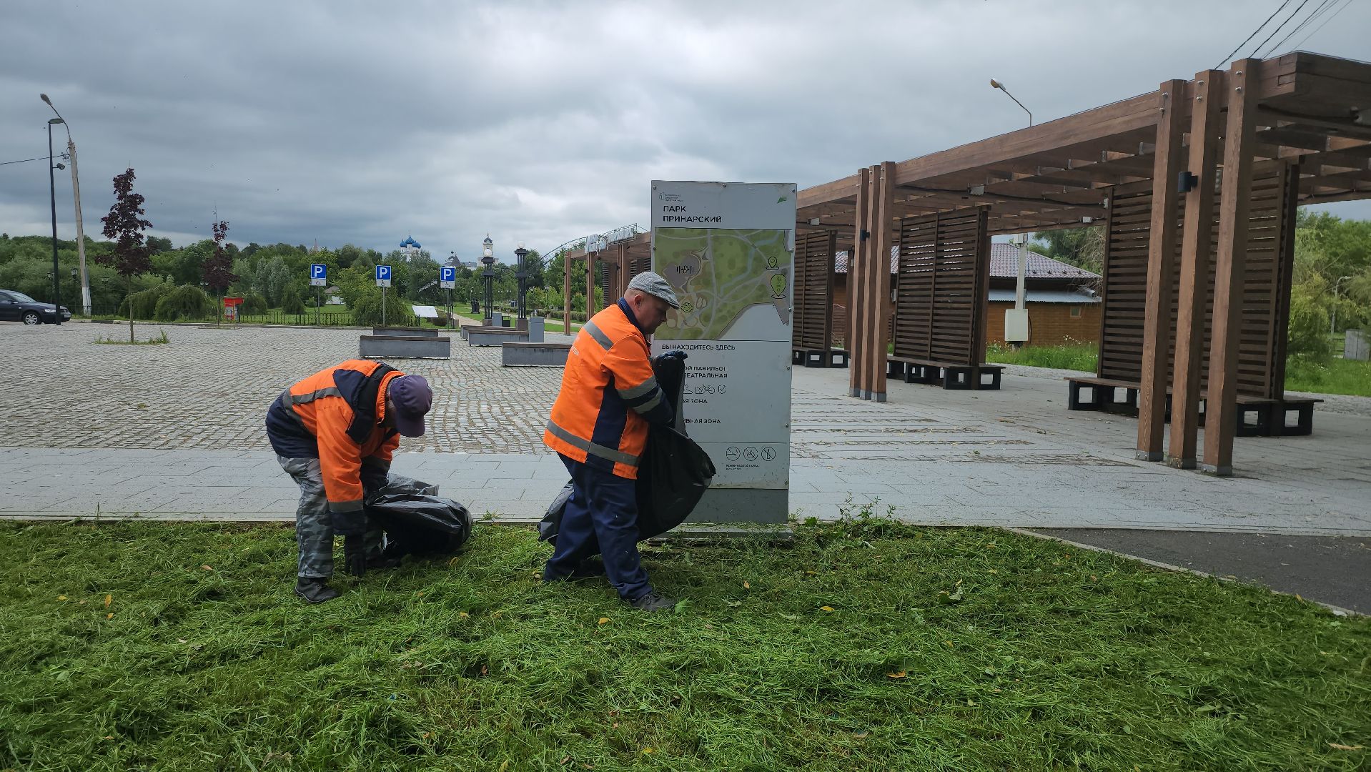 серпухов, подмосковье, уборка парка,