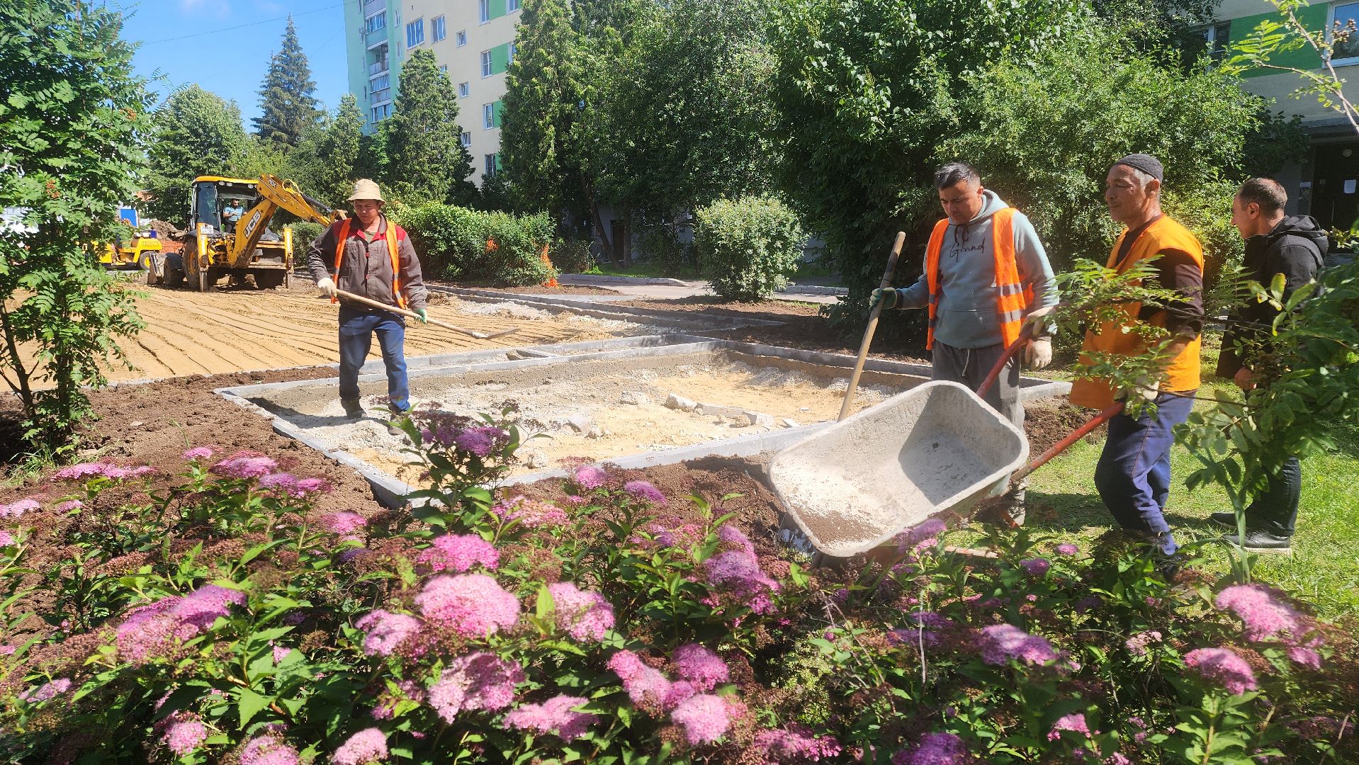 кашира, детская  площадка, игровой комплекс, благоустройство, земляные работы, бортовой камень, фундамент,