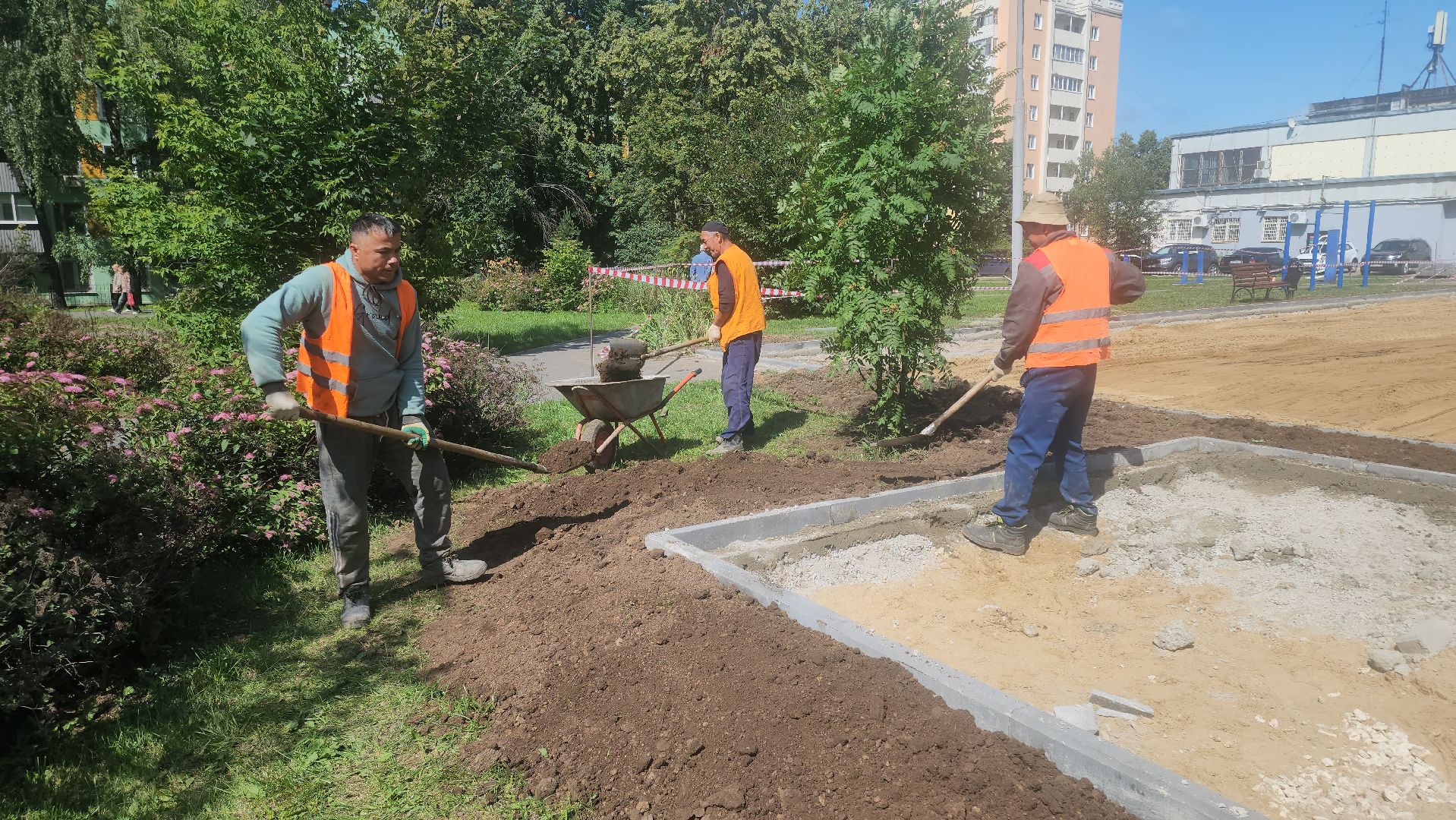 кашира, детская  площадка, игровой комплекс, благоустройство, земляные работы, бортовой камень, фундамент,