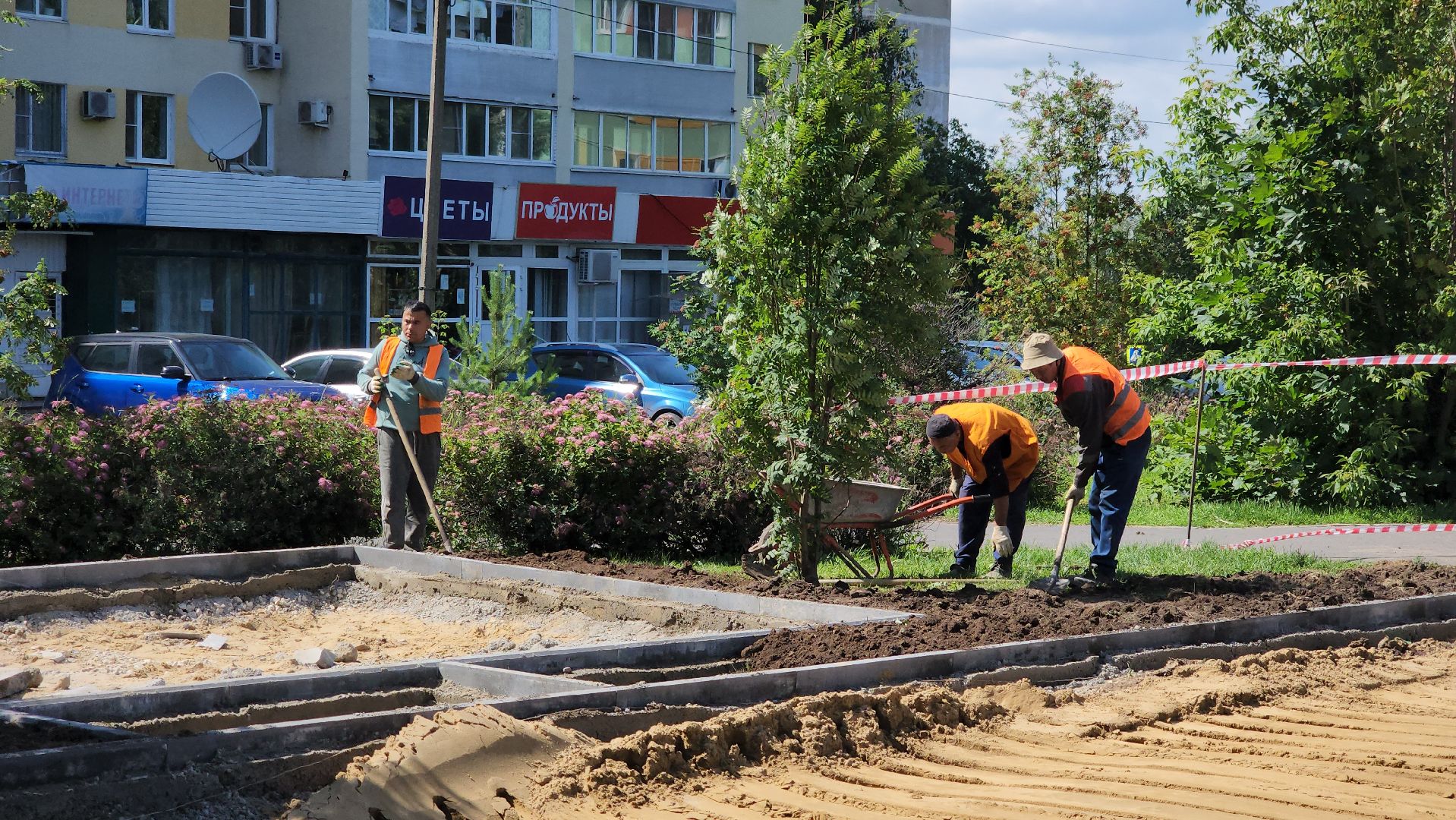 кашира, детская  площадка, игровой комплекс, благоустройство, земляные работы, бортовой камень, фундамент,