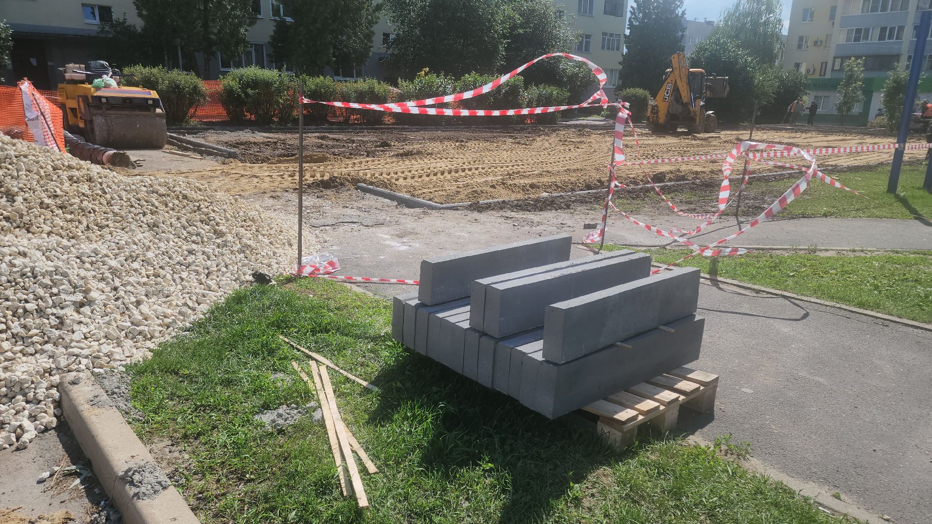 кашира, детская  площадка, игровой комплекс, благоустройство, земляные работы, бортовой камень, фундамент,